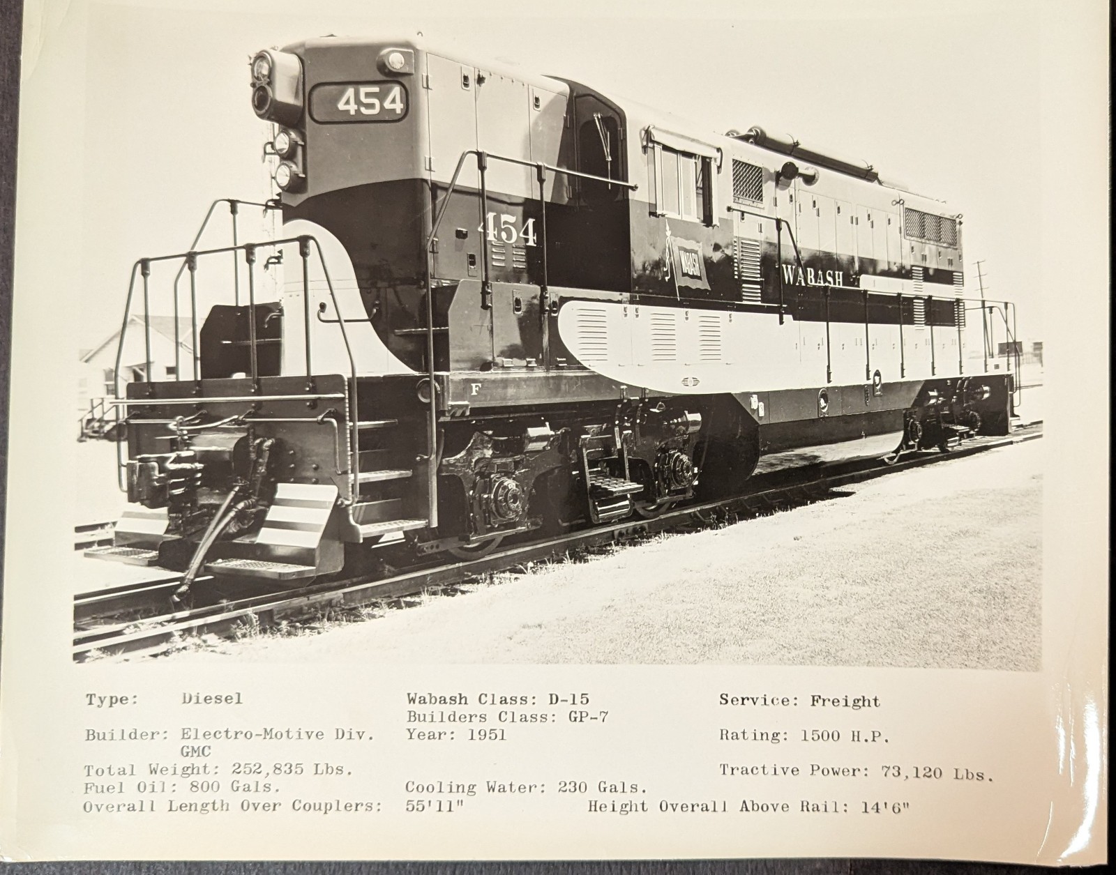 ***VINTAGE 1951 WABASH RAILROAD DIESEL LOCOMOTIVE 8\ ***VINTAGE 1951 WABASH RAILROAD DIESEL LOCOMOTIVE 8\
