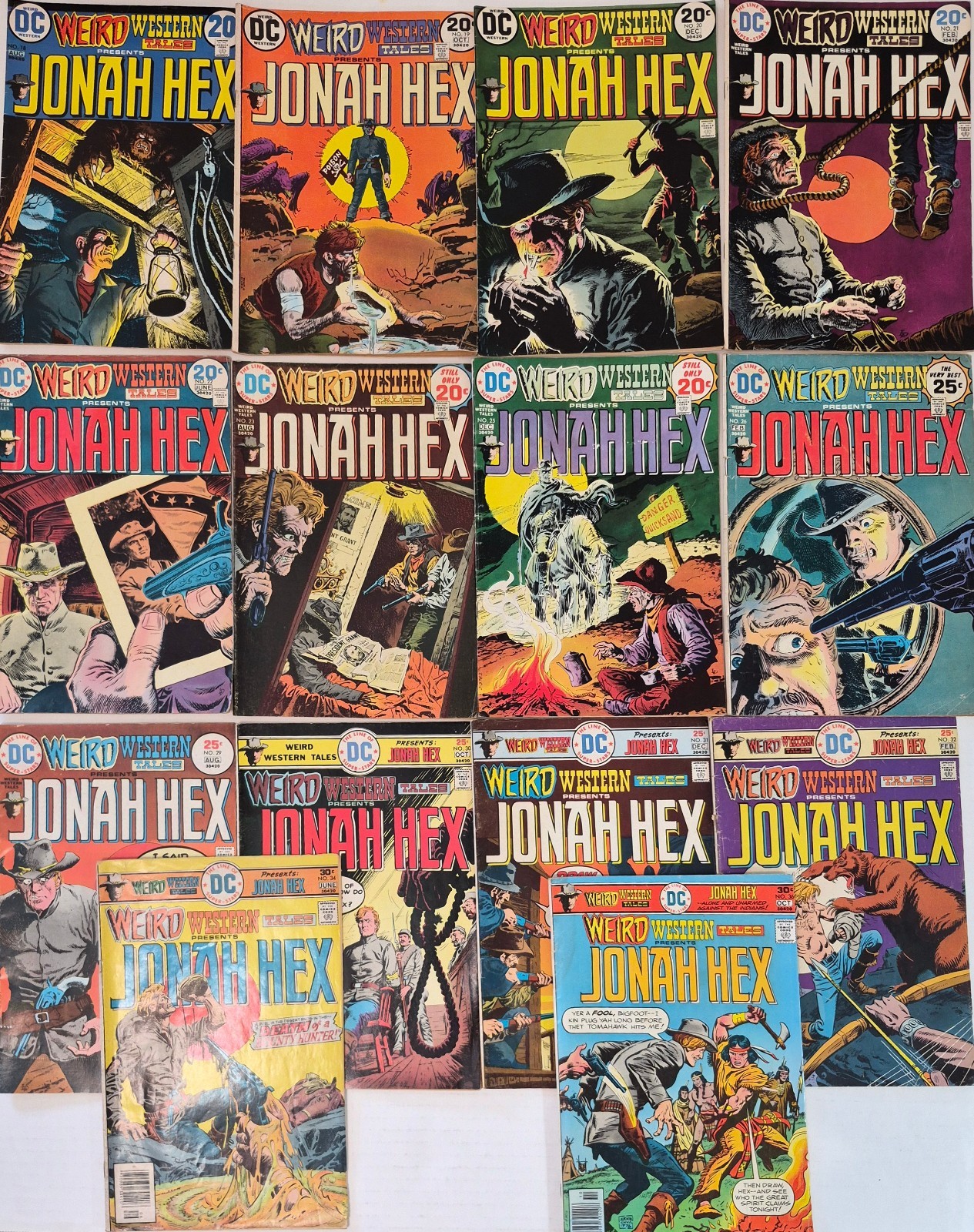 WEIRD WESTERN TALES Lot (14) #18-23, 25-26, 29-32, 36 FN VG 1973 Jonah Hex DC
