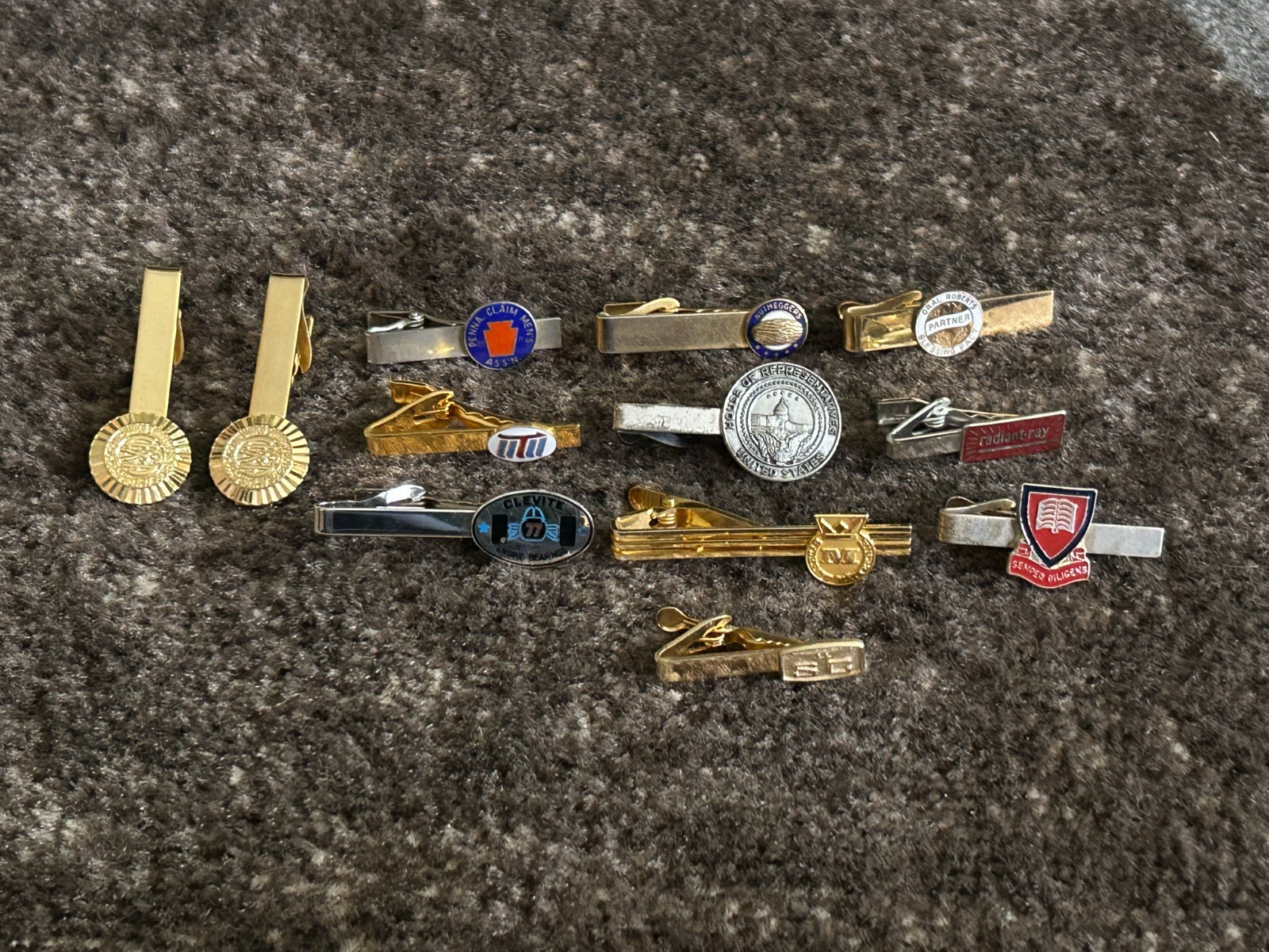Tie Bar Clip Clasp Gramps Vintage Junk Drawer Lot Advertising Union Oral Roberts