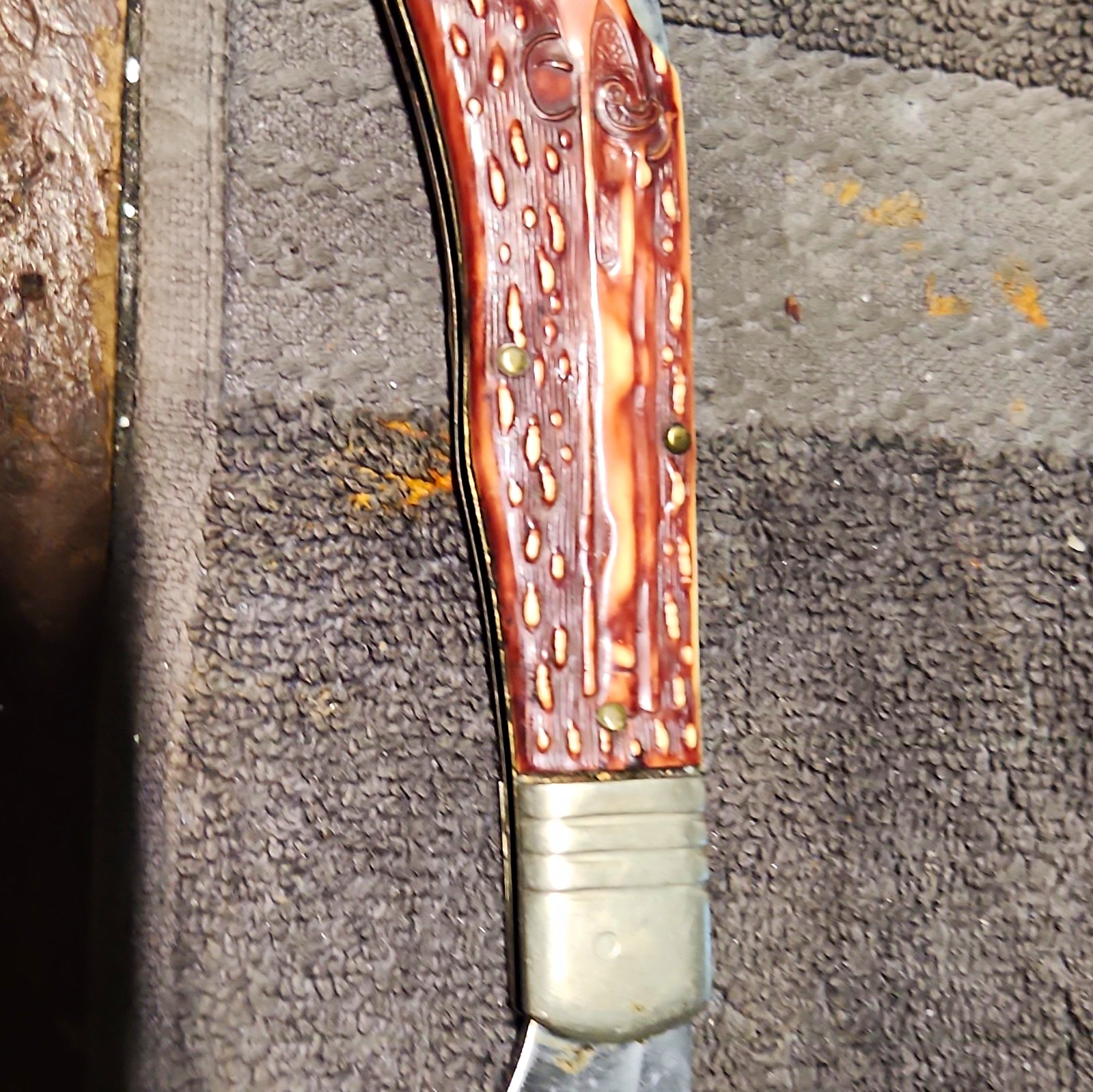 Valor 1972 Vintage Stainless Clip Point Slipjoint Pocketknife Saw Brown