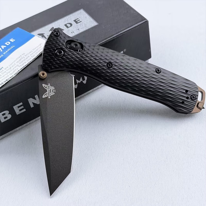 Benchmade Bailout 537GY-03 Black Aluminum Handle Tanto M4 Blade Folding Knife