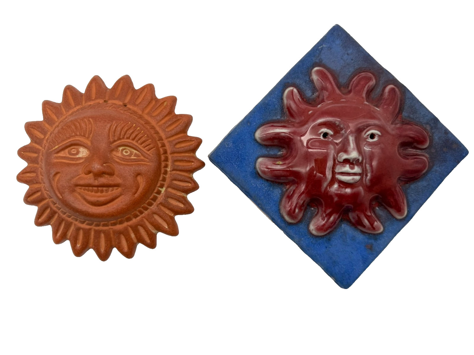 Vintage Southwestern Sun Wall Plaques Robson Studio Art Pottery