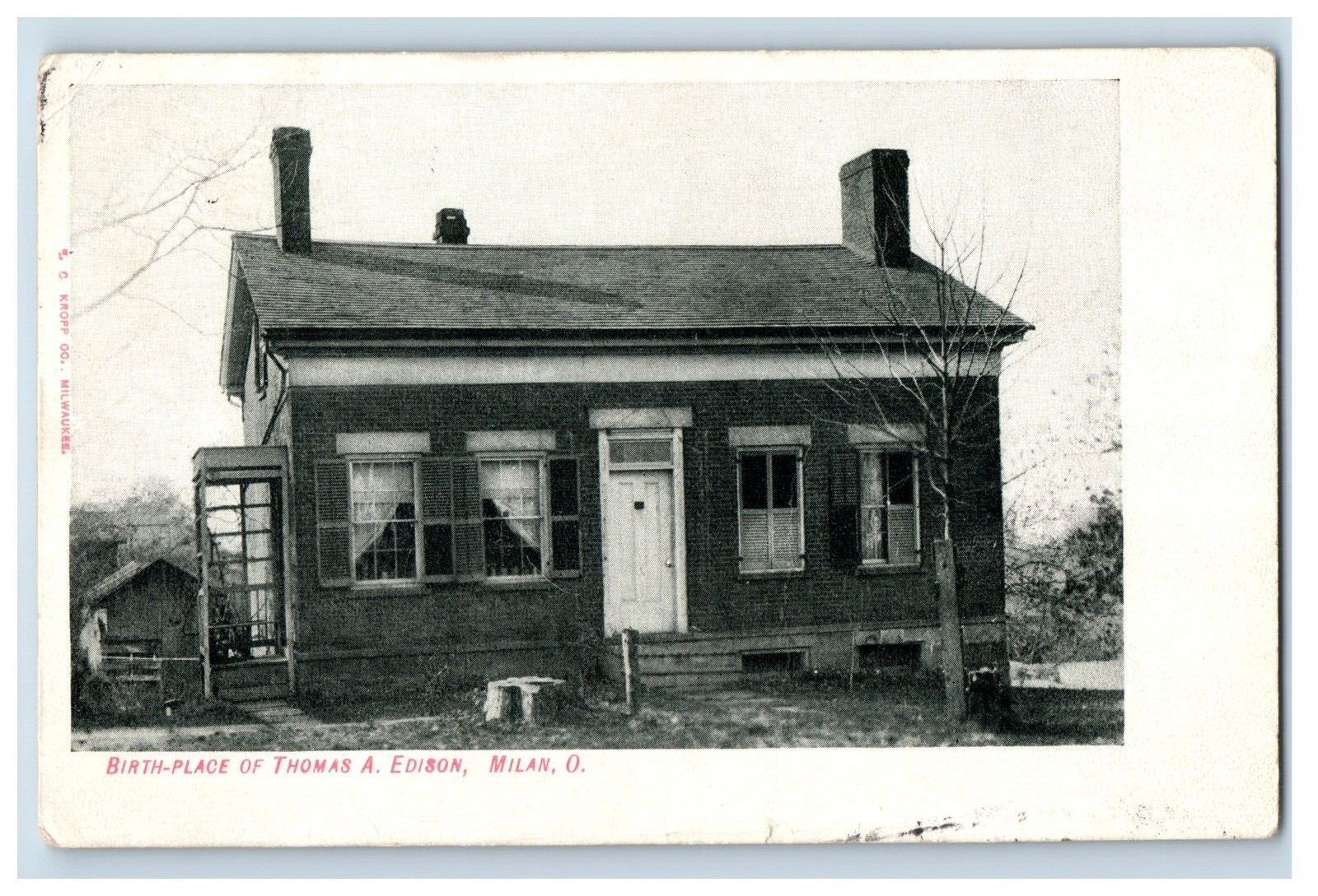C1910\'s Birthplace Of Thomas A. Edison, Milan O. Postcard F86E C1910\'s Birthplace Of Thomas A. Edison, Milan O. Postcard F86E