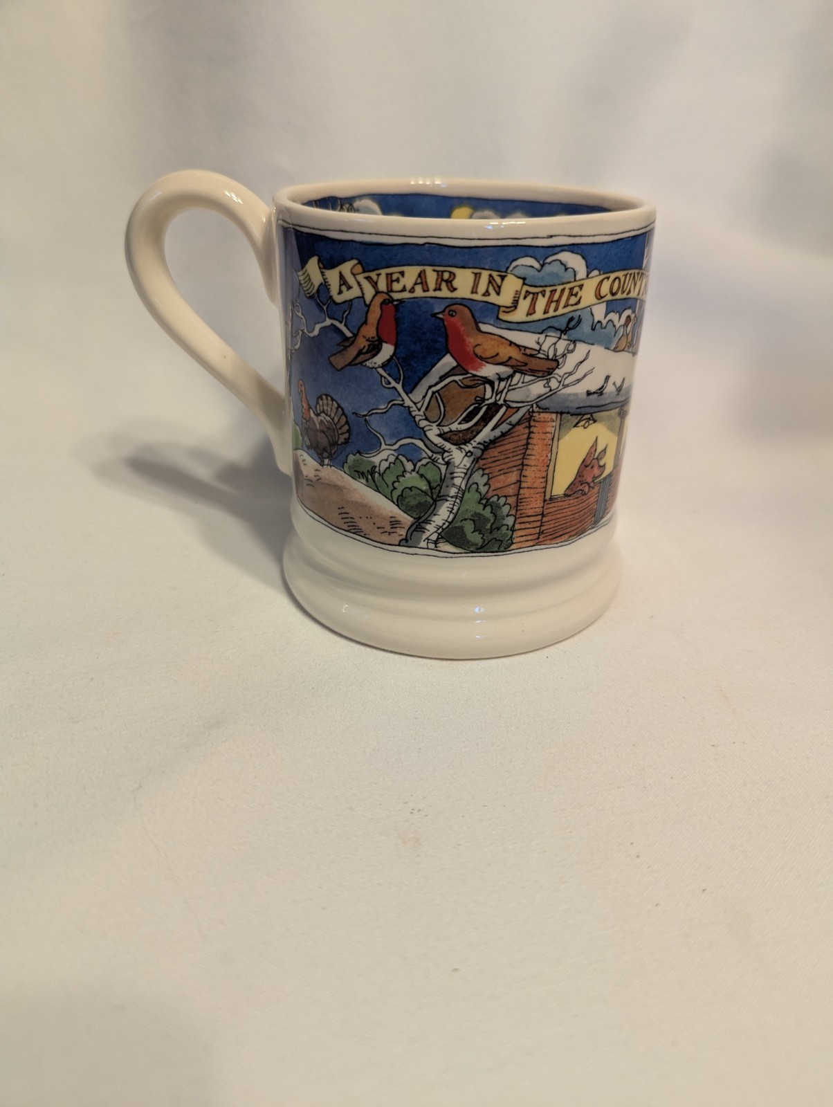 Emma Bridgewater, Matthew Rice, A Year in the County mug, Barnyard - read