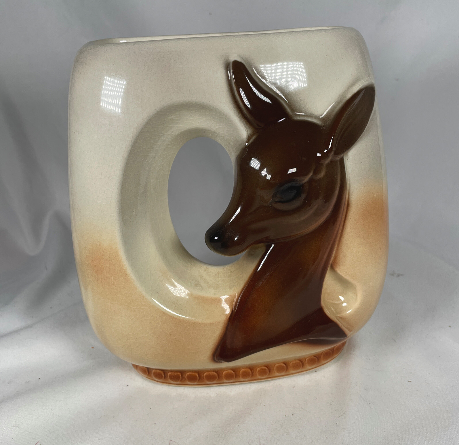 Vintage Royal Copely Deer Doe Fawn Planter Vase Ceramic cabin lodge
