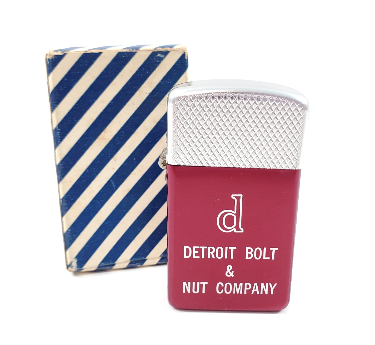 Vtg 1950s Park Sherman Windproof Lighter Detroit Bolt & Nut Co Advertising w Box