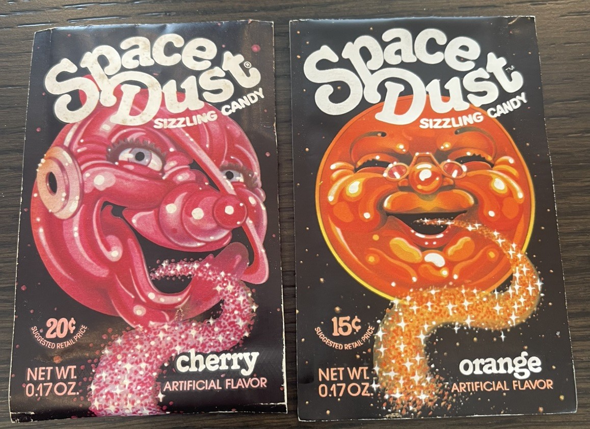 Vintage 1970’s SPACE DUST SIZZLING CANDY  Lot of 2 Sealed Packs  NOS