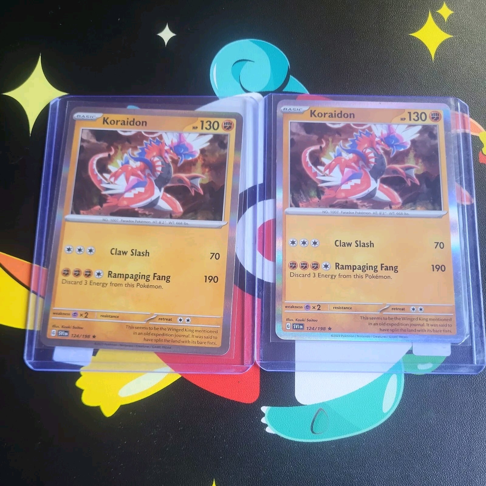 2 X 2023 Holo Pokèmon TCG card Koraidon