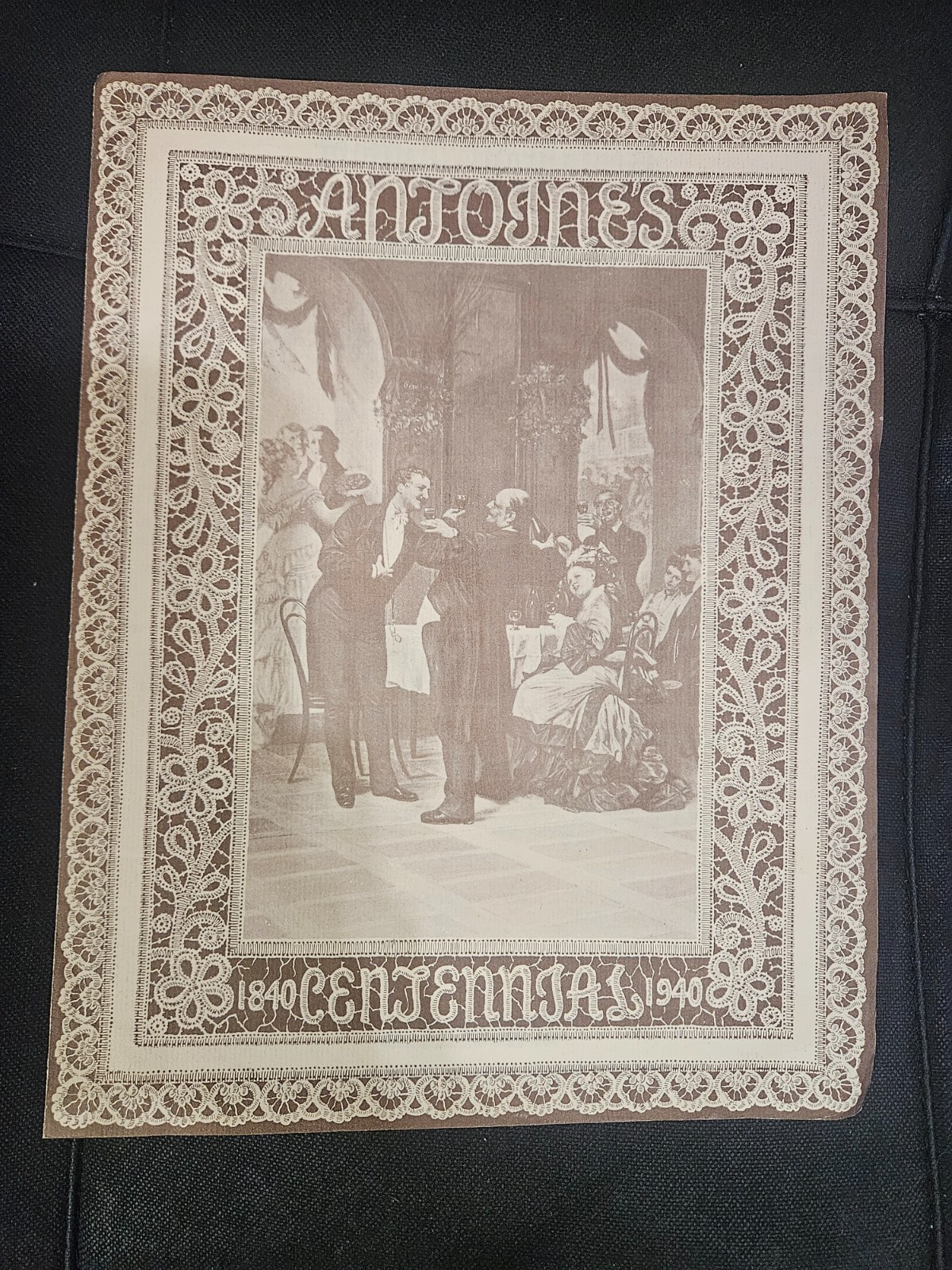 Ornate 1840-1940 Centennial Menu from Antoine's Restaurant in New Orleans