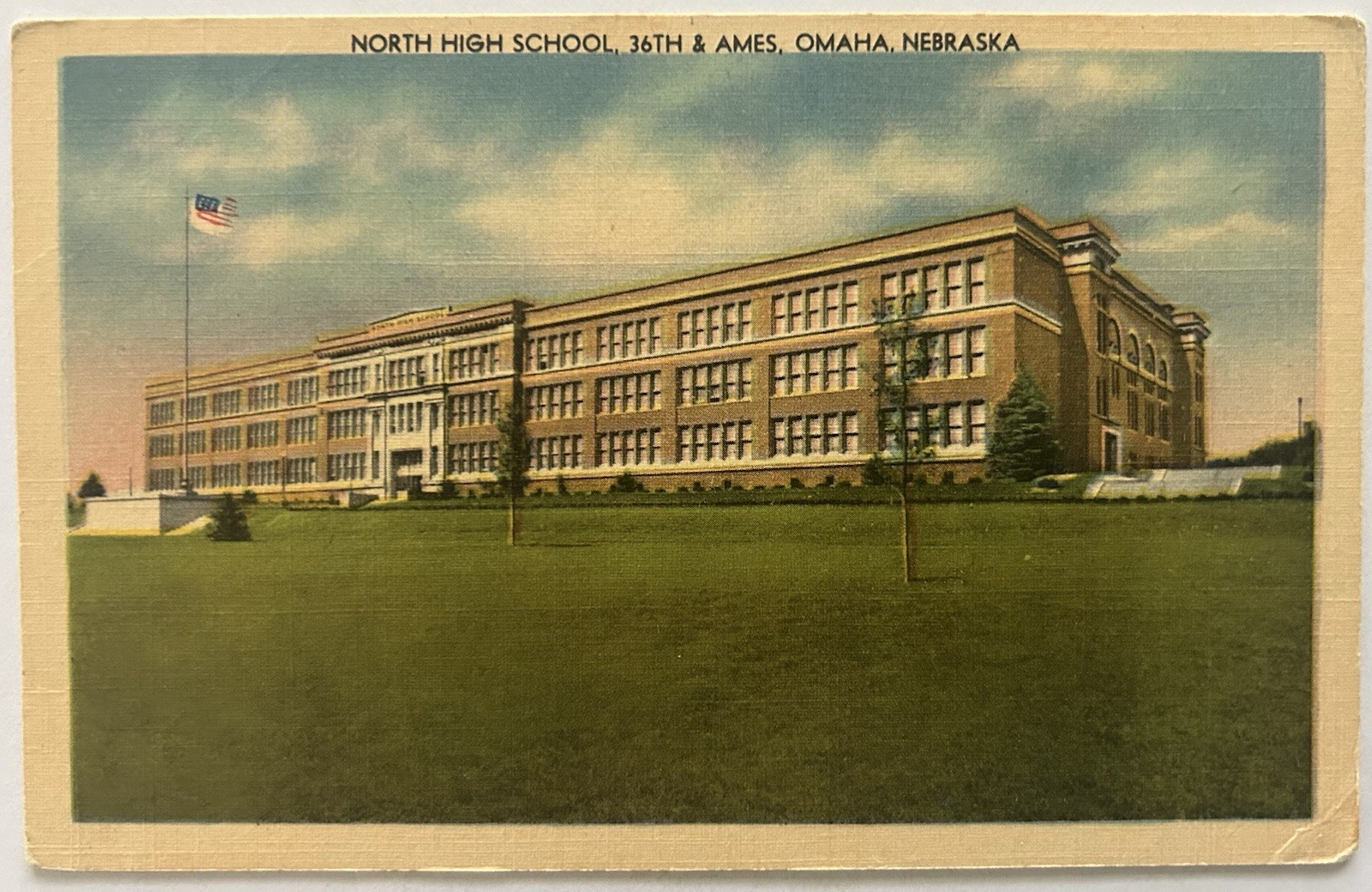 North High School Omaha Nebraska Postcard | 36th & Ames Exterior View North High School Omaha Nebraska Postcard | 36th & Ames Exterior View