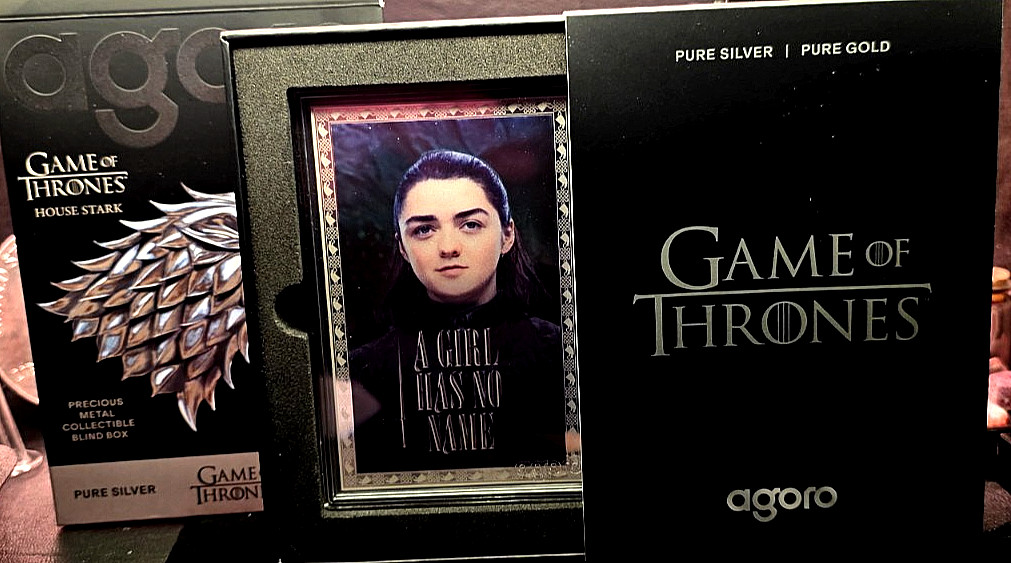 Agoro- GAME of THRONES-ARYA STARK-TIER #2 5g PURE SILVER-#430/600-GOT Chase Box