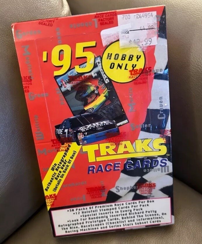 1995 NASCAR Traks Racing \'Sealed\' Trading Card Box | 38 Packs