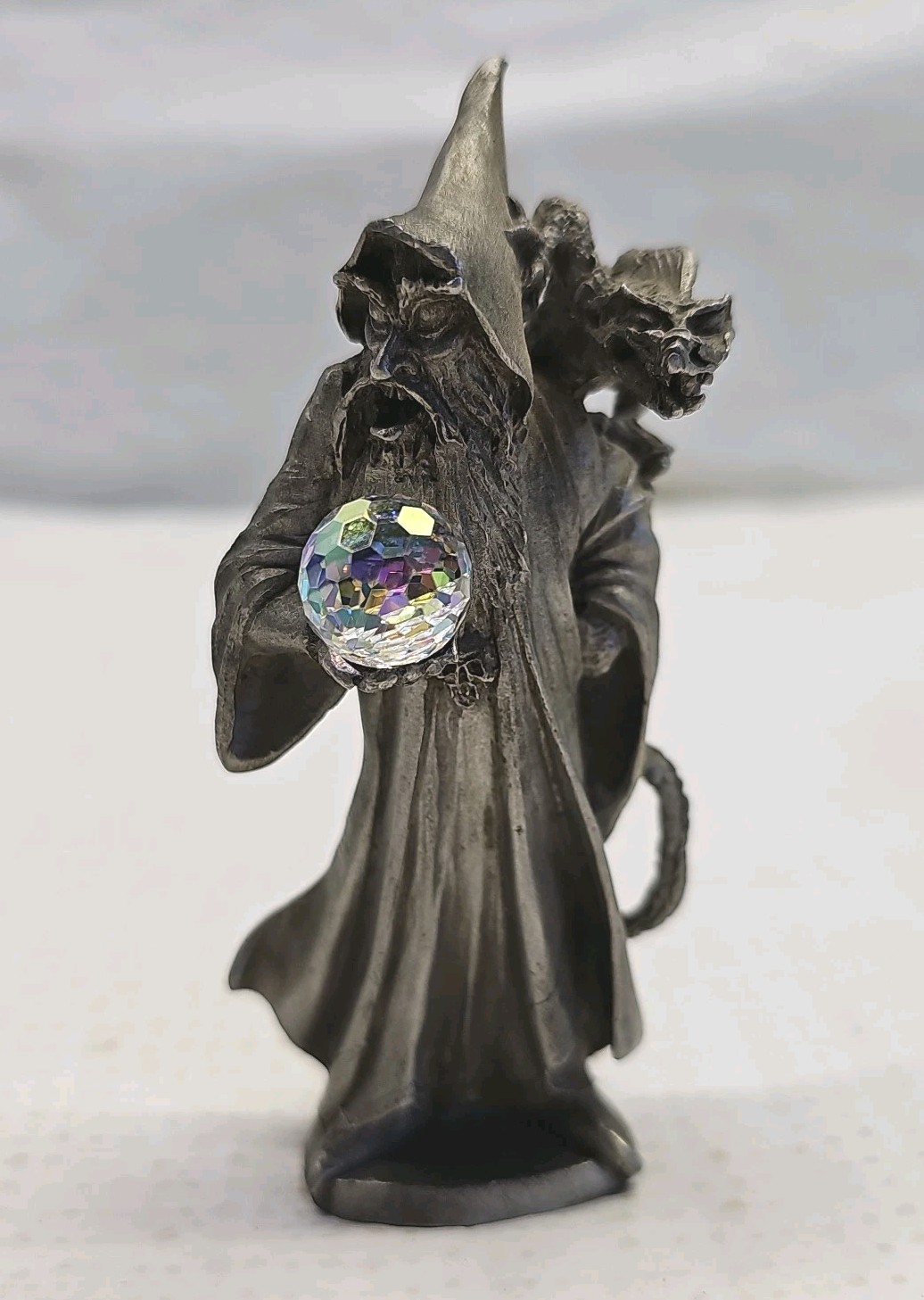 Wizard Pewter Dragon & Crystal Ball Vintage 1979 Perth Superior Models Figurine 