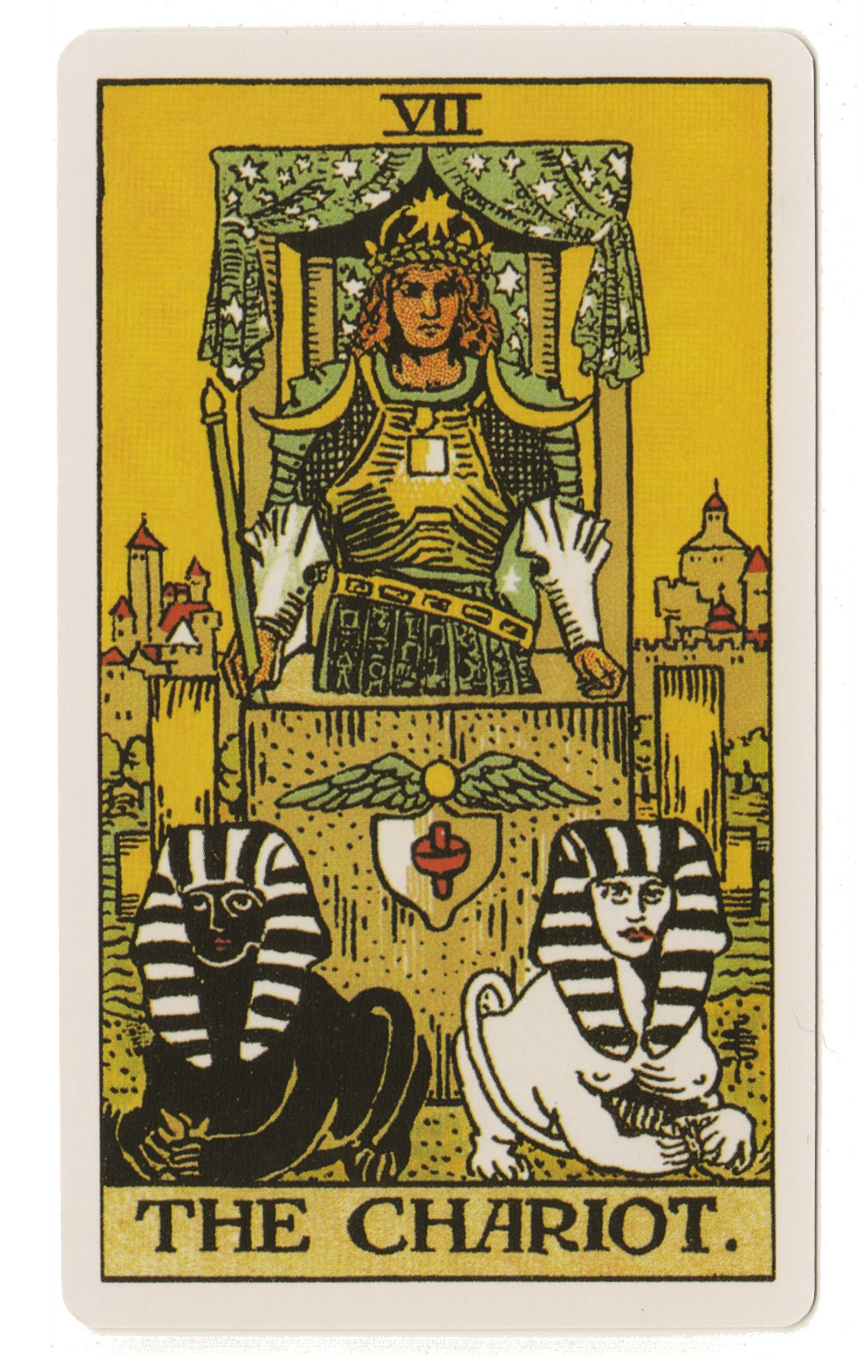 The Chariot - 7, Rider Waite Single Swap Tarot Card, no ©, Original, 2¾\ The Chariot - 7, Rider Waite Single Swap Tarot Card, no ©, Original, 2¾\