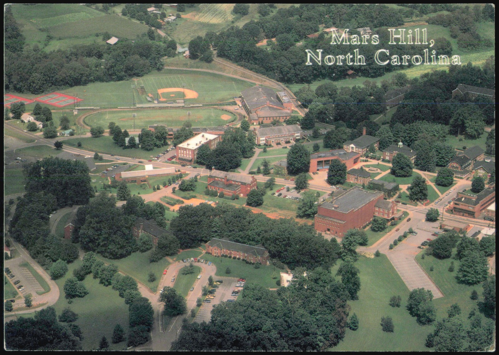 Jim Doane Mars Hill, North Carolina NC College Campus Aerial View Postcard Jim Doane Mars Hill, North Carolina NC College Campus Aerial View Postcard