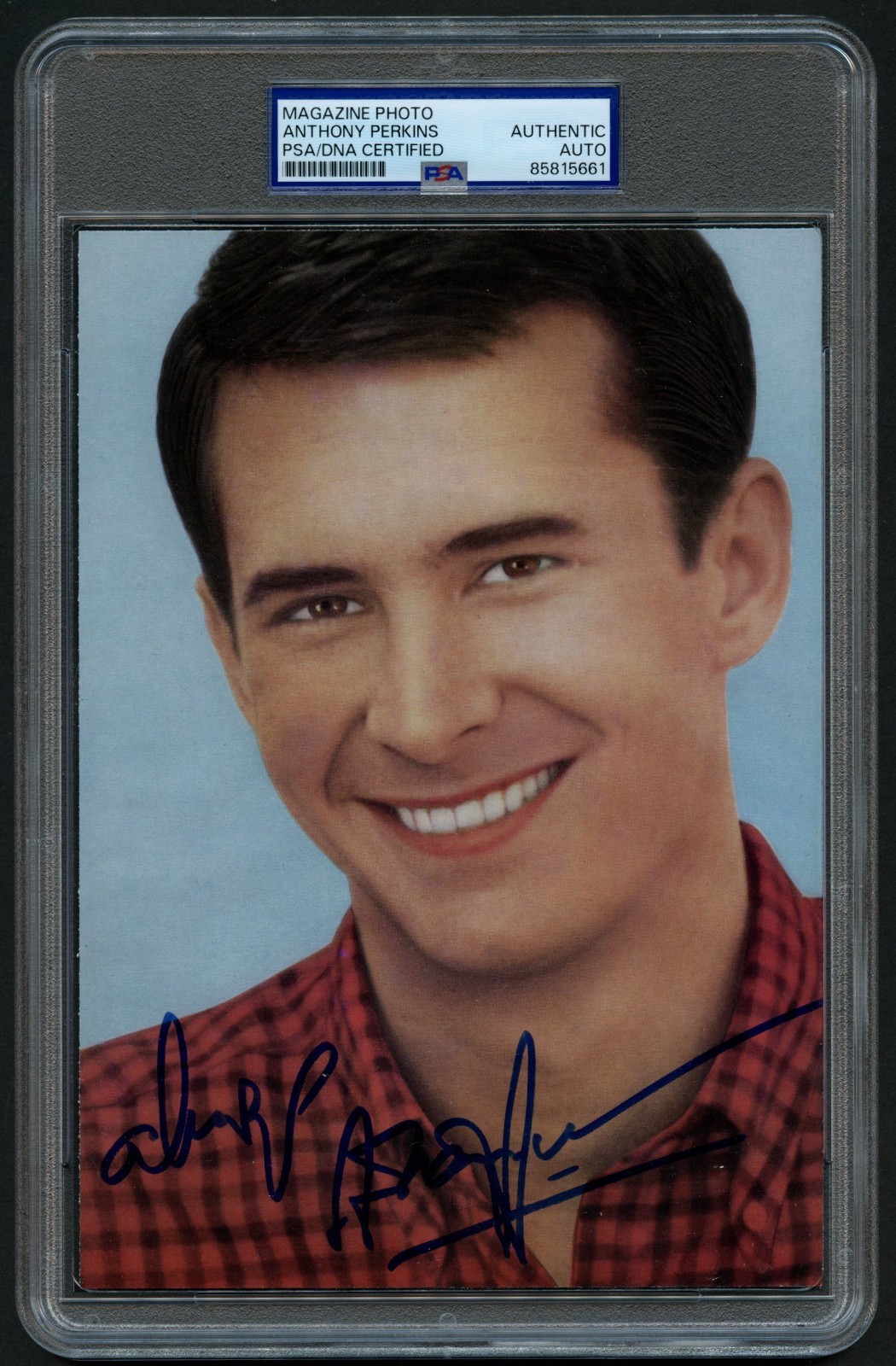 Anthony Perkins d1992 signed autograph 5.5x8 Photo Actor Psycho RC PSA Slabbed