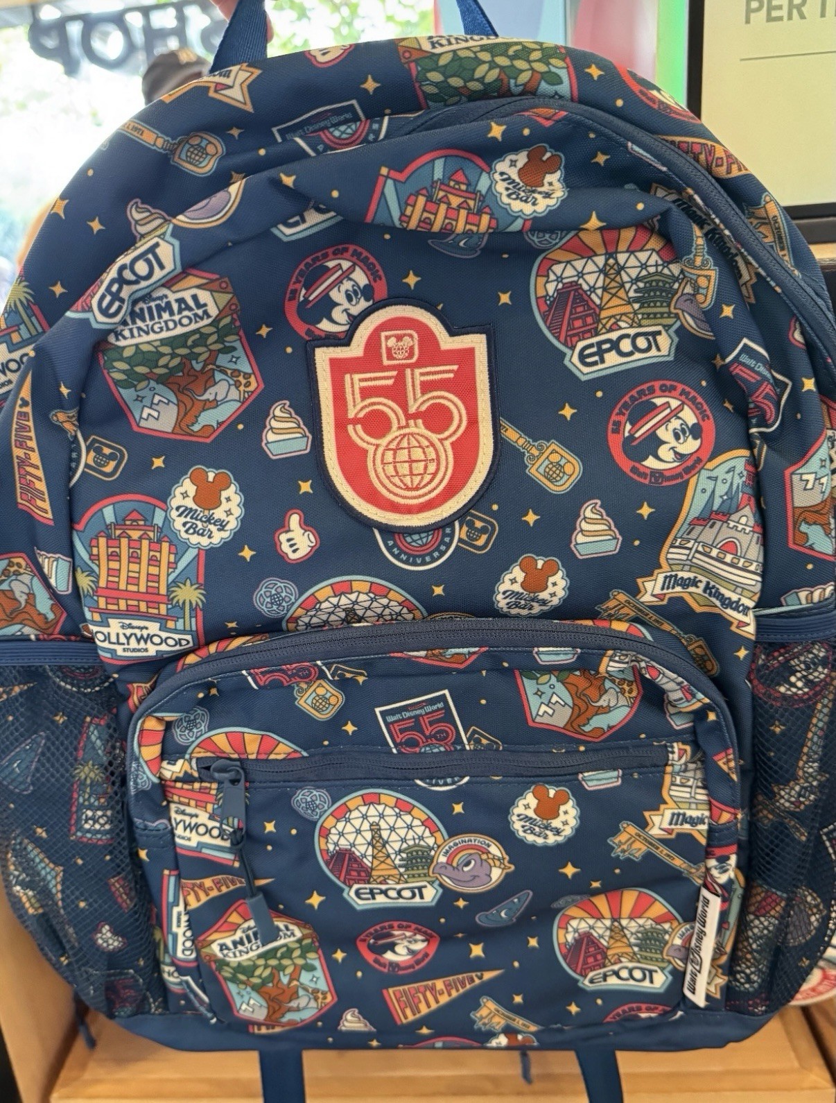 Disney Parks 2026 WDW 55th Anniversary 4x Park Icons Figment Mickey Backpack Bag