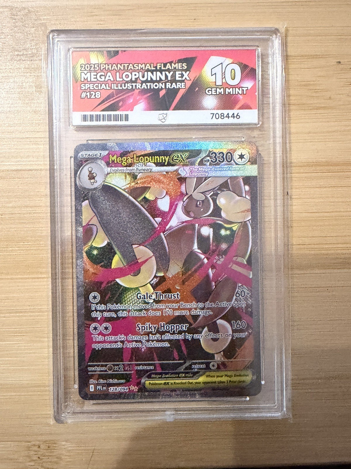 Pokémon TCG 2025 Phantasmal Flames Mega Lopunny EX 128/094 SIR Holo Ace 10