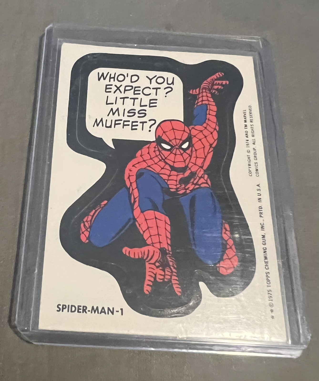 Vintage 1975 Topps Spider-Man #1 Comic Book Heroes Stickers First Topps card