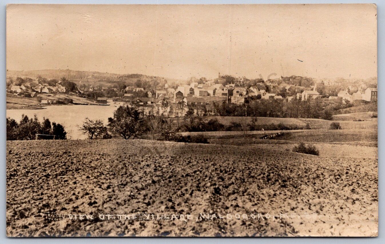 K45/ Waldoboro Maine RPPC Postcard c1920s Birdseye Homes Church 170 K45/ Waldoboro Maine RPPC Postcard c1920s Birdseye Homes Church 170