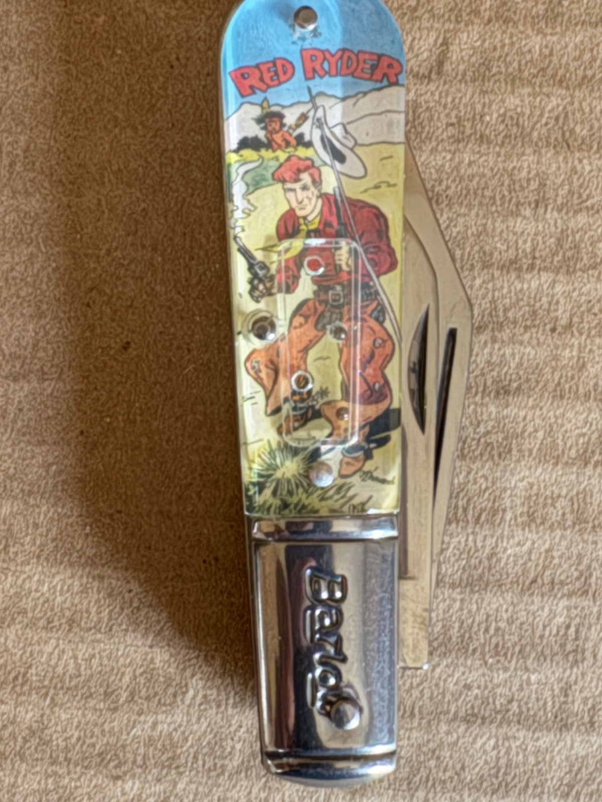 RED RYDER HEROES OF THE SILVER SCREEN BARLOW KNIFE W/GAME AND ORIGINAL PACKAGING