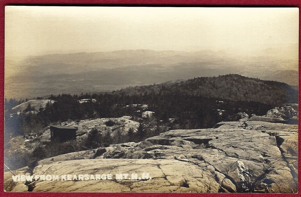 Kearsarge Mountain, NH RPPC 1920s - Fire Warden\'s Station & View from Top