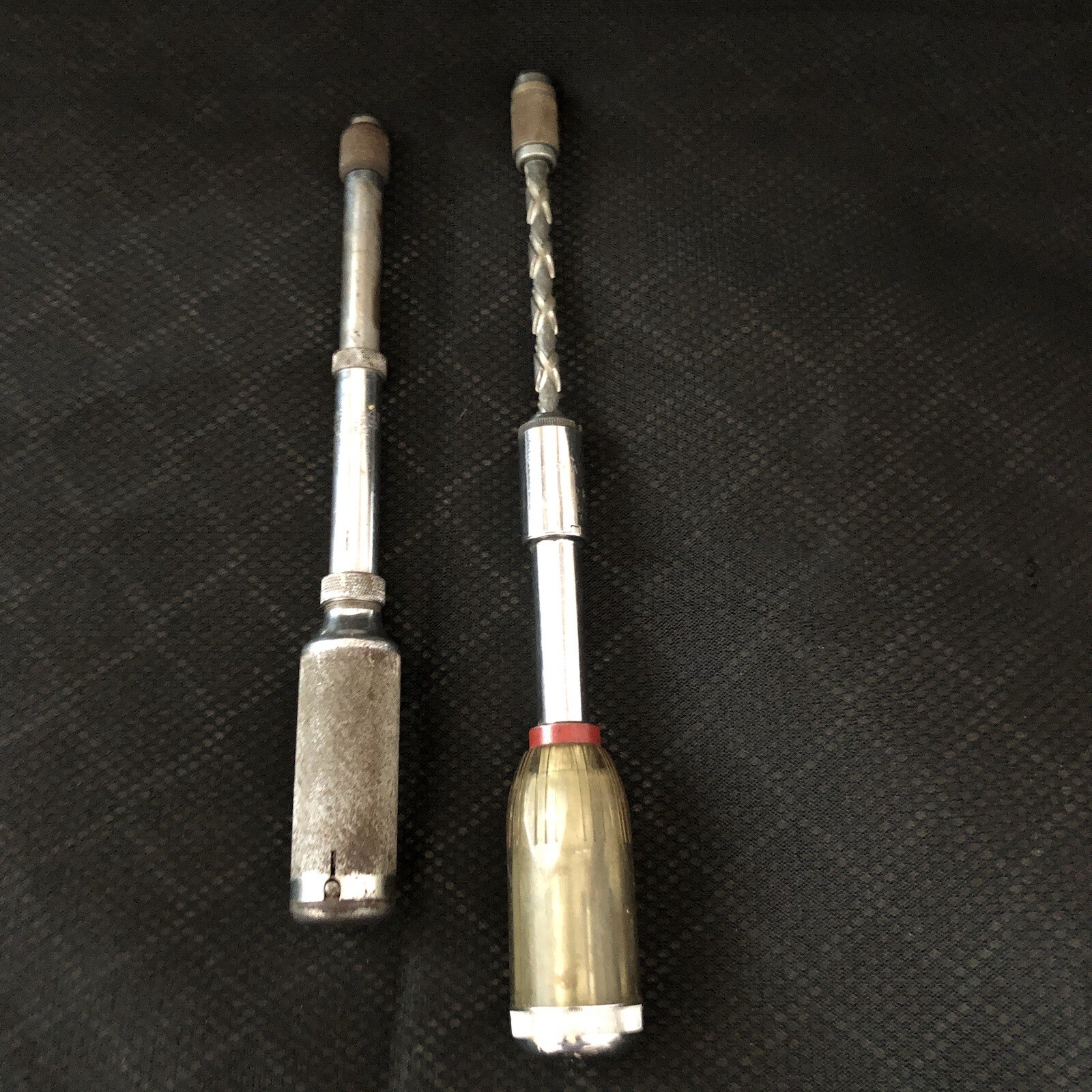 Pair of Vintage Stanley Yankee No.41 & No.633H Spiral Push Drill W/9 bits.