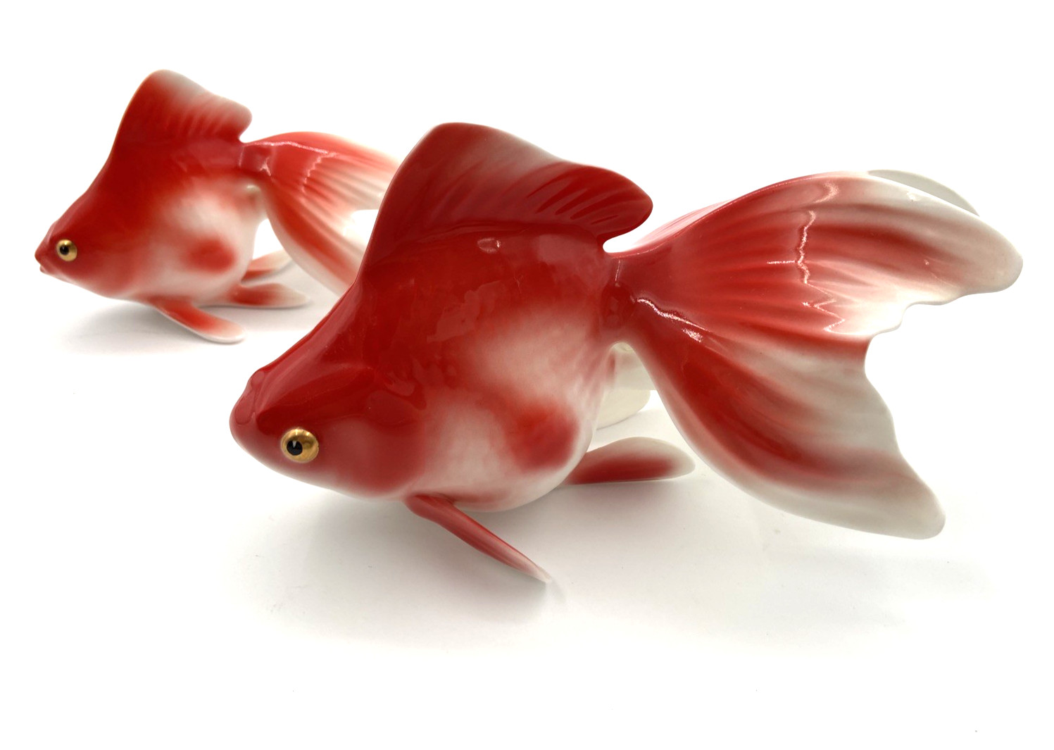 Vintage Noritake Toki Koi Goldfish Figurines Set Japan Bone China ~8\