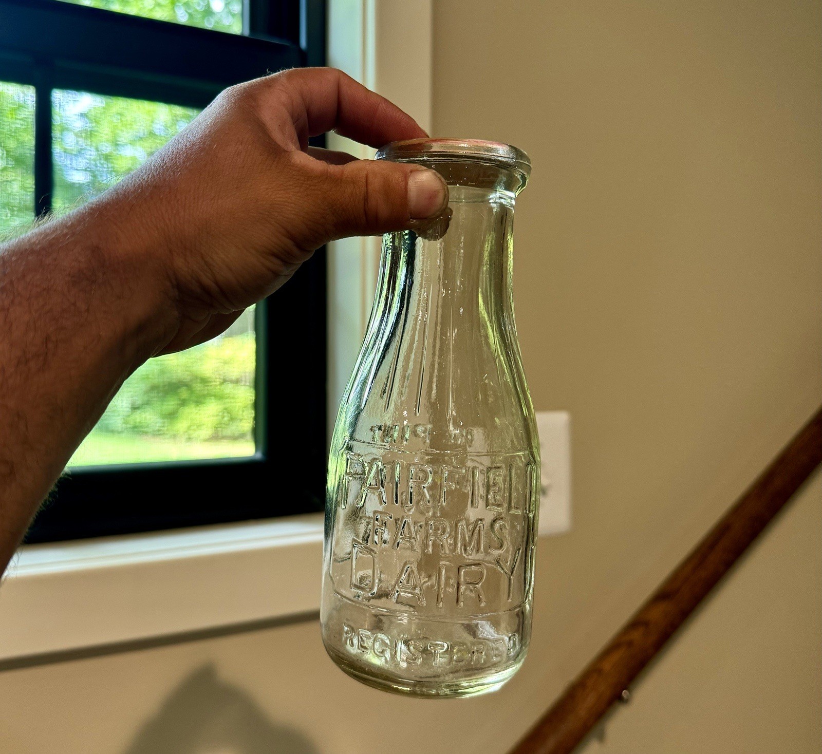Fairfield Farms Dairy Bowman Permit 153 Pt Milk Bottle Baltimore MD Dated 1926