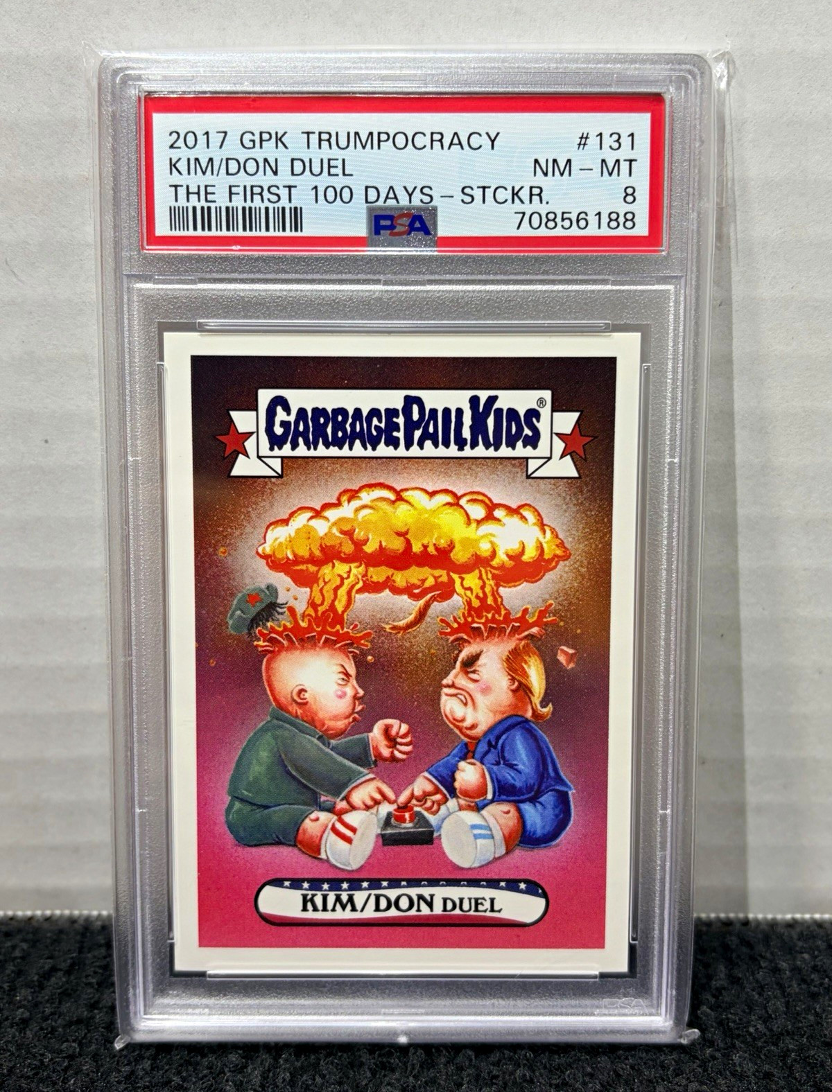 Topps 2017 Garbage Pail Kids Trumpocracy #131 Kim/Don Duel Trump & North Korea 