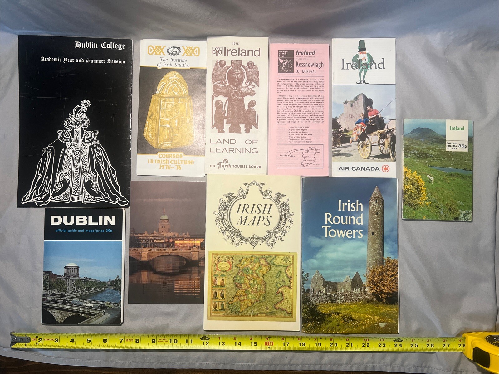Vintage 1960’s 1979’s Ireland Ephemera Lot Maps Postcard Pamphlets Tourist Items