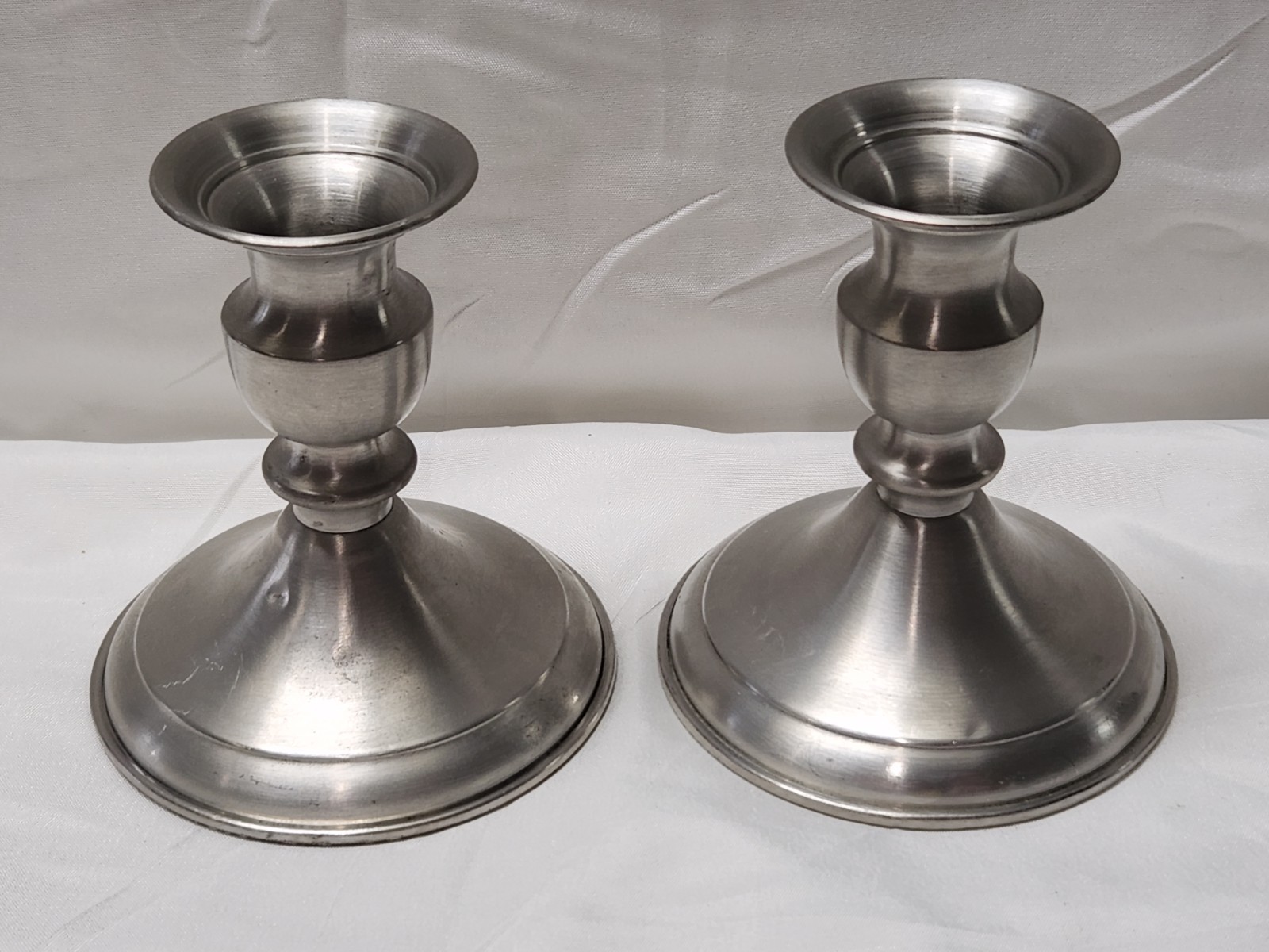 Pair Of Leonard Genuine Pewter Candle Stick Holders Made in Bolivia