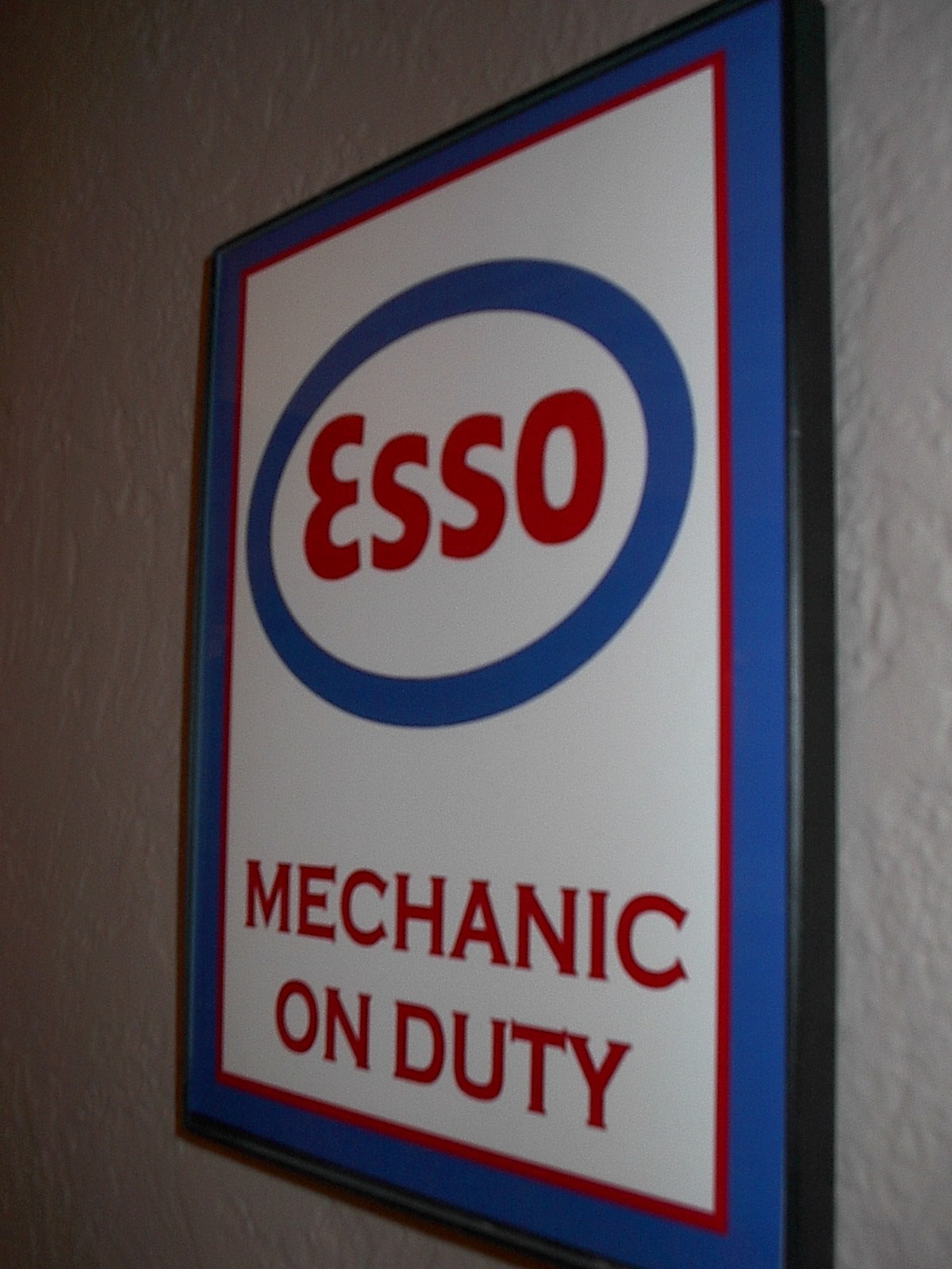 Esso Oil Gas Service Station Garage Mechanic Man Cave Bar Advertising Sign