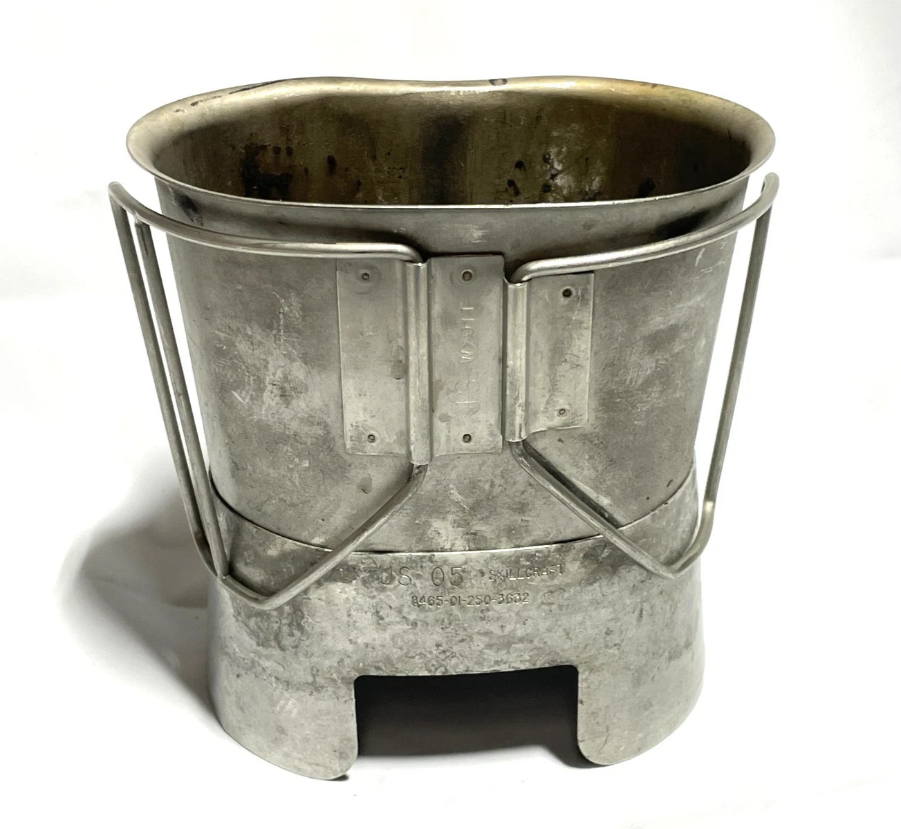 GENUINE US Military  CANTEEN CUP STAINLESS and STOVE / STAND COMBO VGC