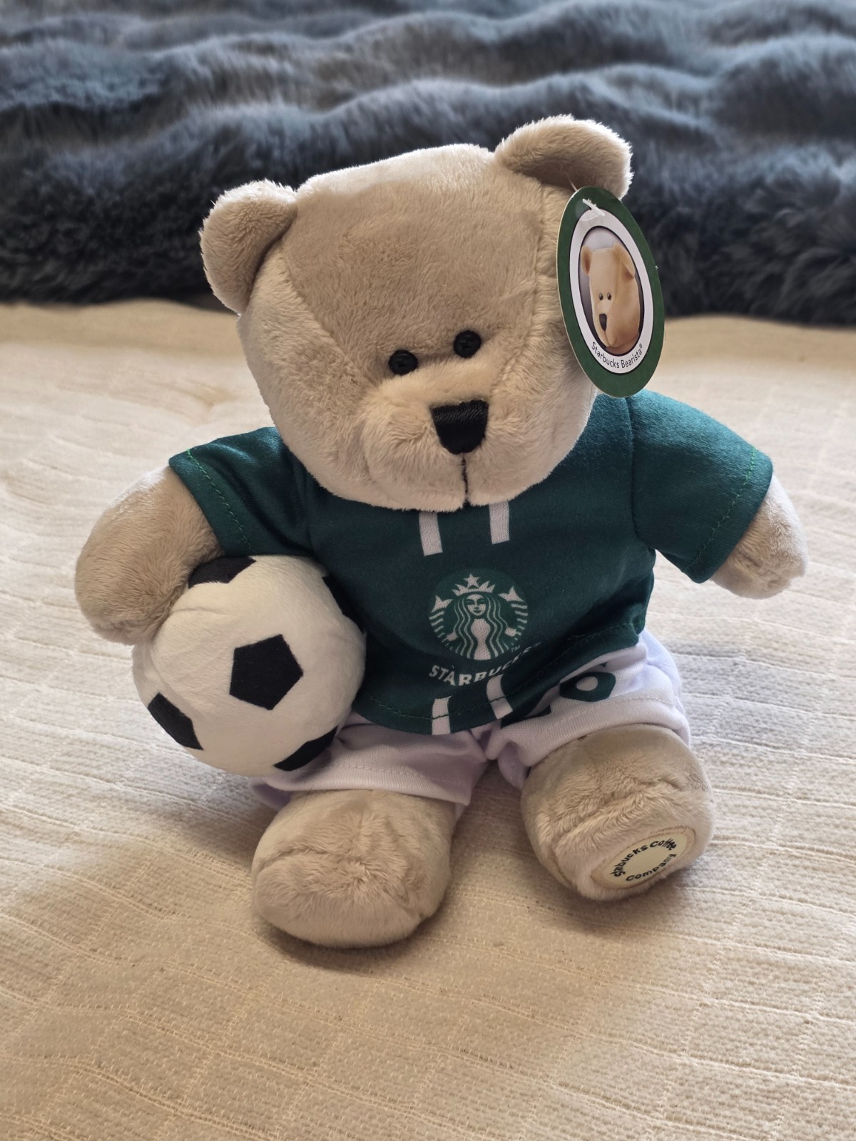 Starbucks 2026 Bearista Soccer Football Bear Europe Plush 20cm NWT