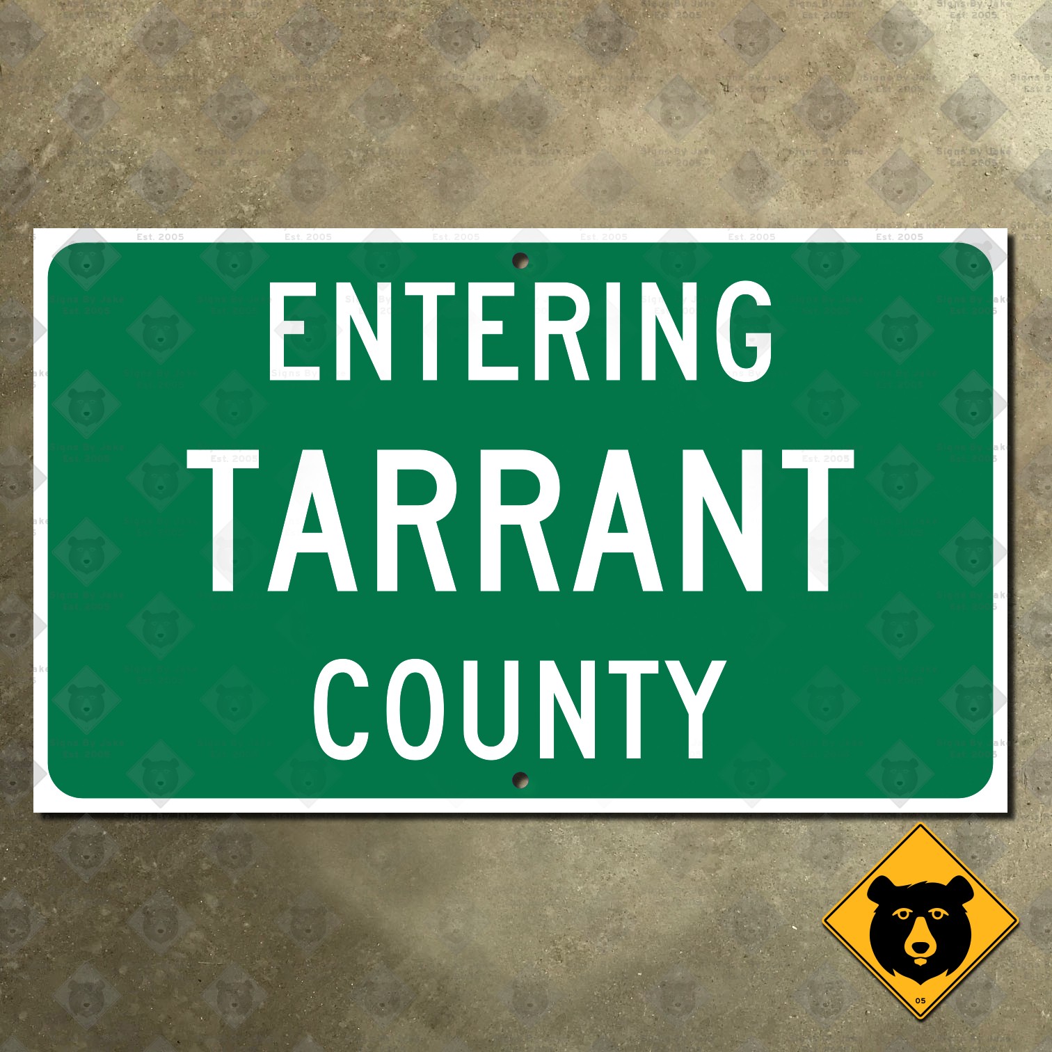 Entering Tarrant County Texas highway road sign 1978 Fort Worth Arlington 22x13