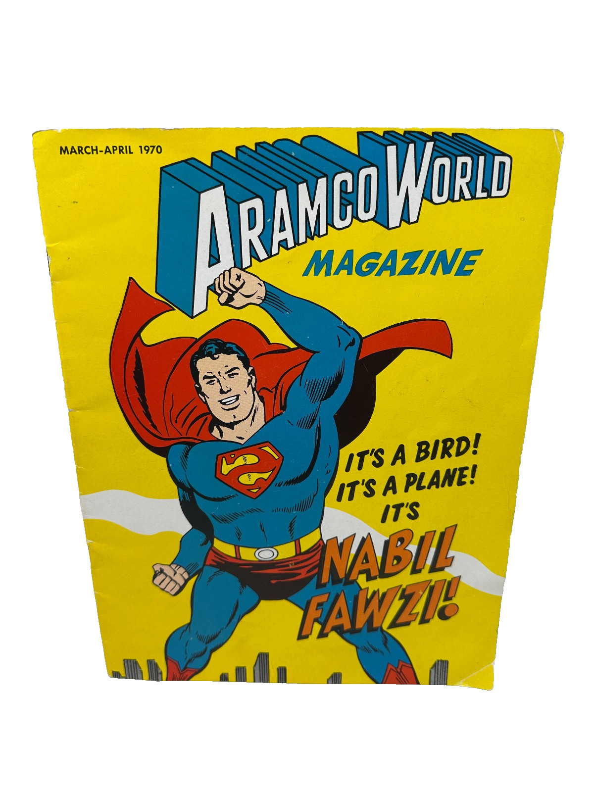 1970 Saudi ARAMCO WORLD Arabic Superman Nabil Fawzi Batman Robin Tarzan Magazine
