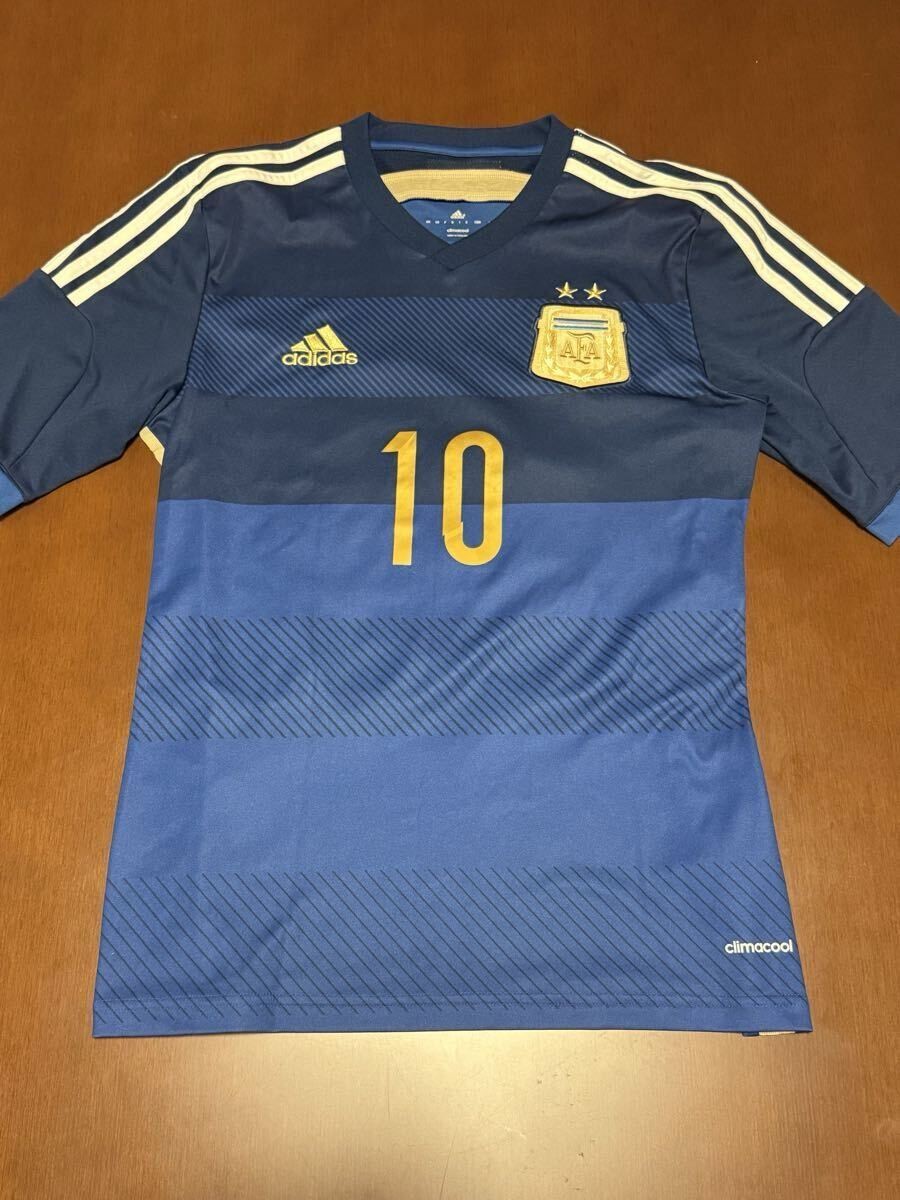 Argentina National Team Messi 2014 (#10) Adidas Short-Sleeve Jersey