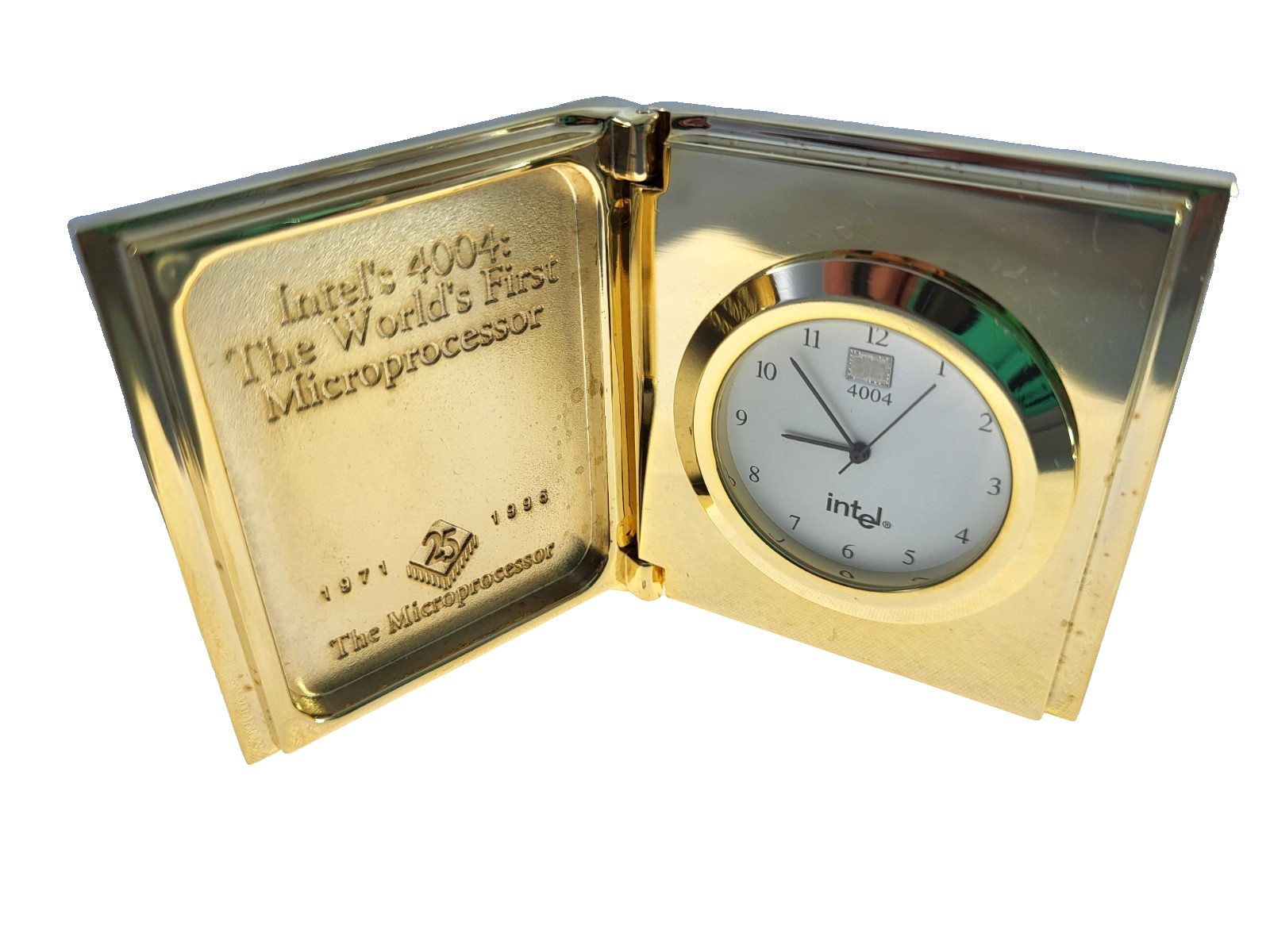 Intel 4004 CPU clock 1996 anniversary vintage Intel 4004 CPU clock 1996 anniversary vintage
