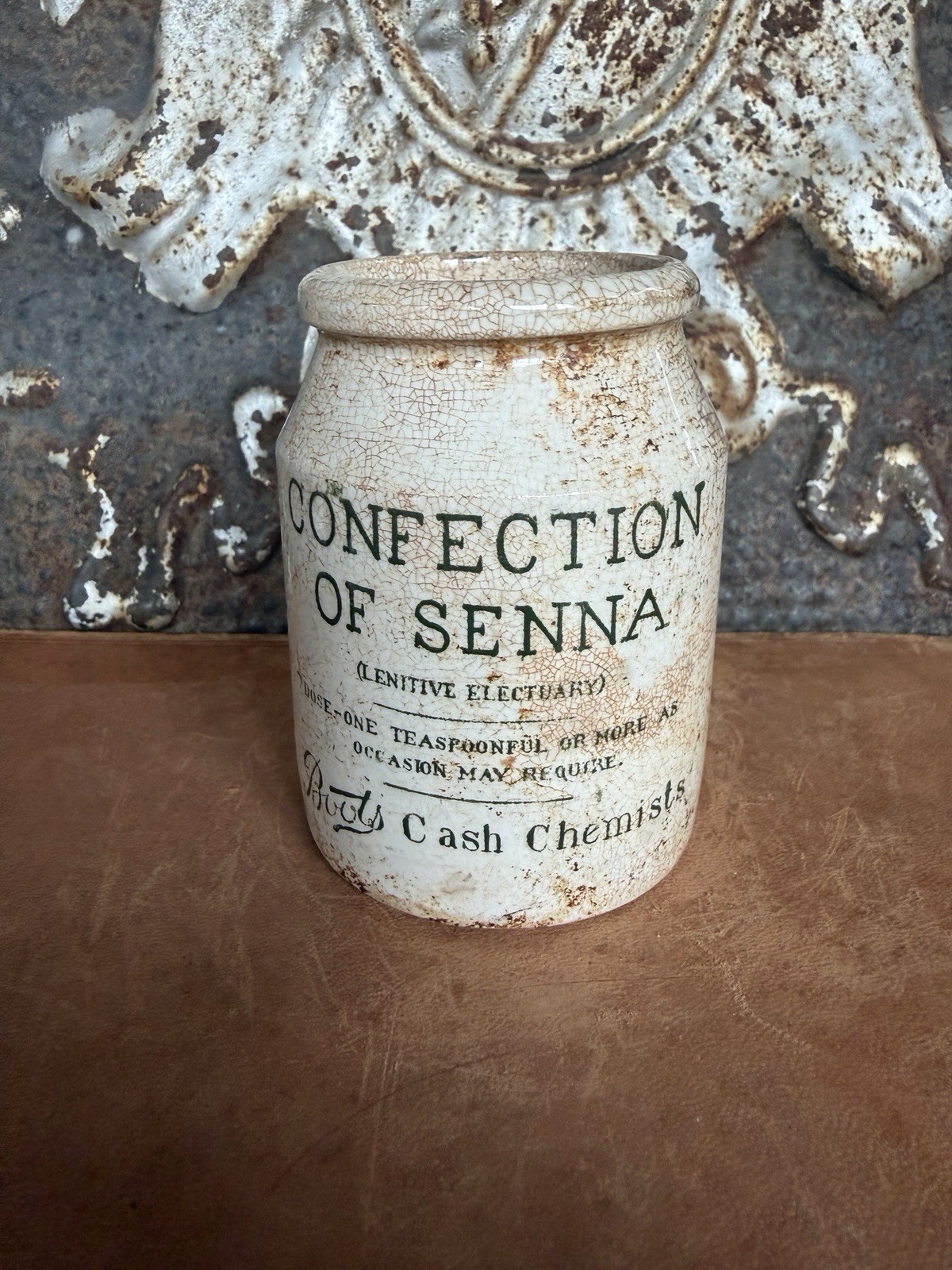 Antique Boots Medium Cash Chemist - Confection of Senna, c. 1900