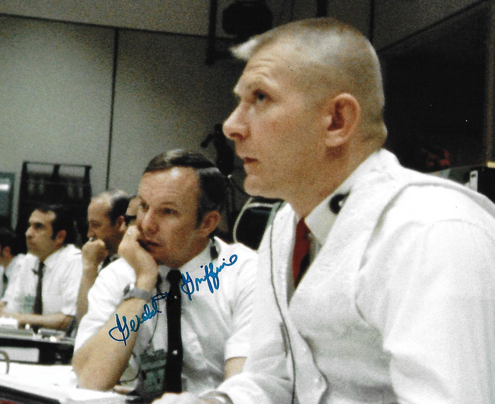 Gerald Griffin signed 8x10 photo NASA Mission Control Apollo Program Space LOOK