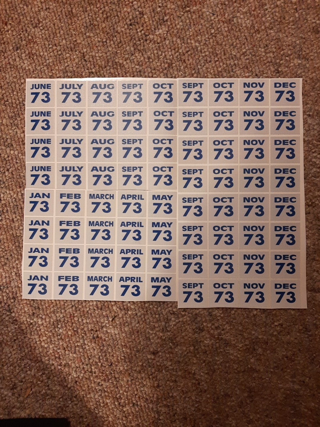 2, 1973 Connecticut License Plates. YOM Expiration Stickers. PER PAIR. 2, 1973 Connecticut License Plates. YOM Expiration Stickers. PER PAIR.