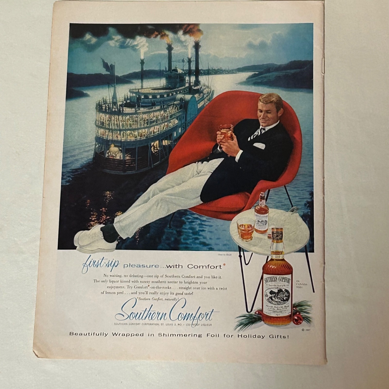 Vintage 1957 SOUTHERN COMFORT Magazine Print Ad ~ from a Dec. 1957 Life Magazine Vintage 1957 SOUTHERN COMFORT Magazine Print Ad ~ from a Dec. 1957 Life Magazine