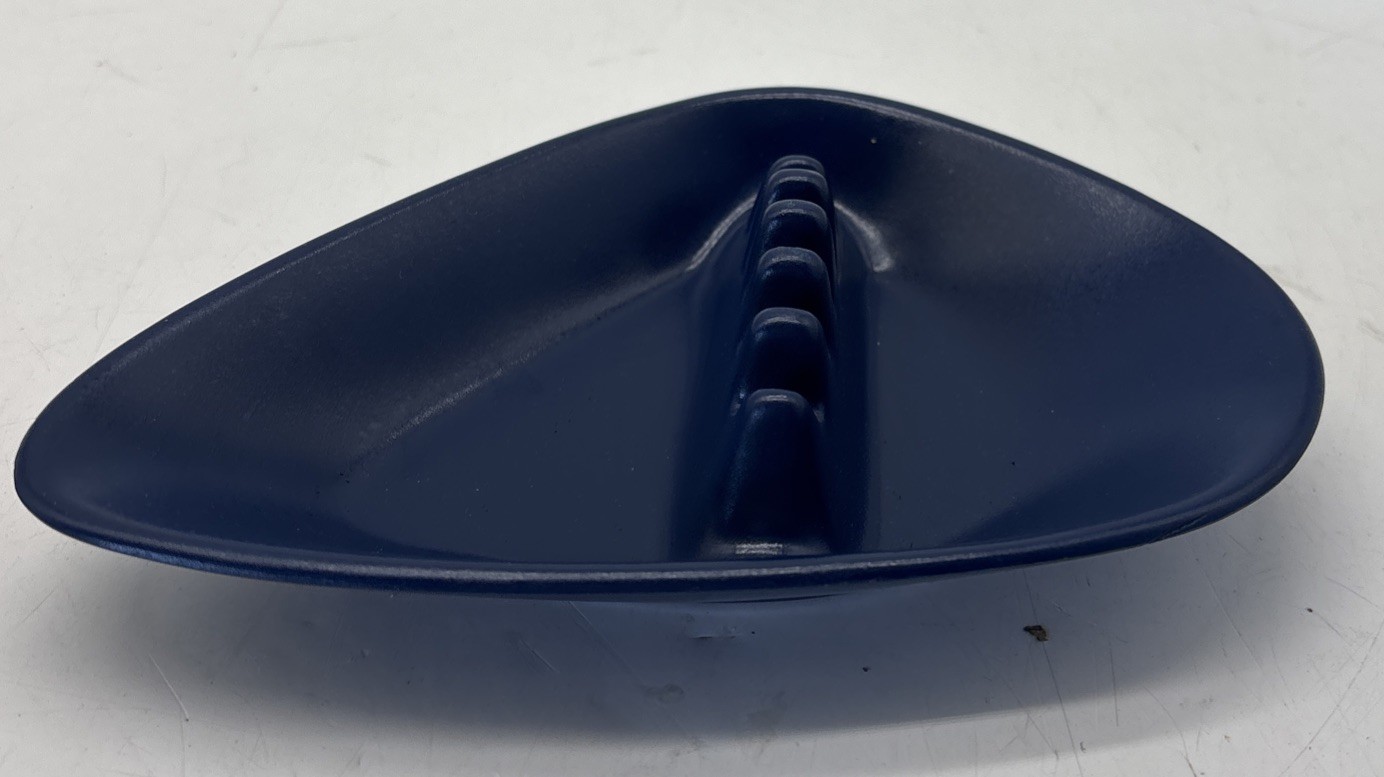 Vintage Anholt Ashtray Dk Blue Mid Century Modern Triangular