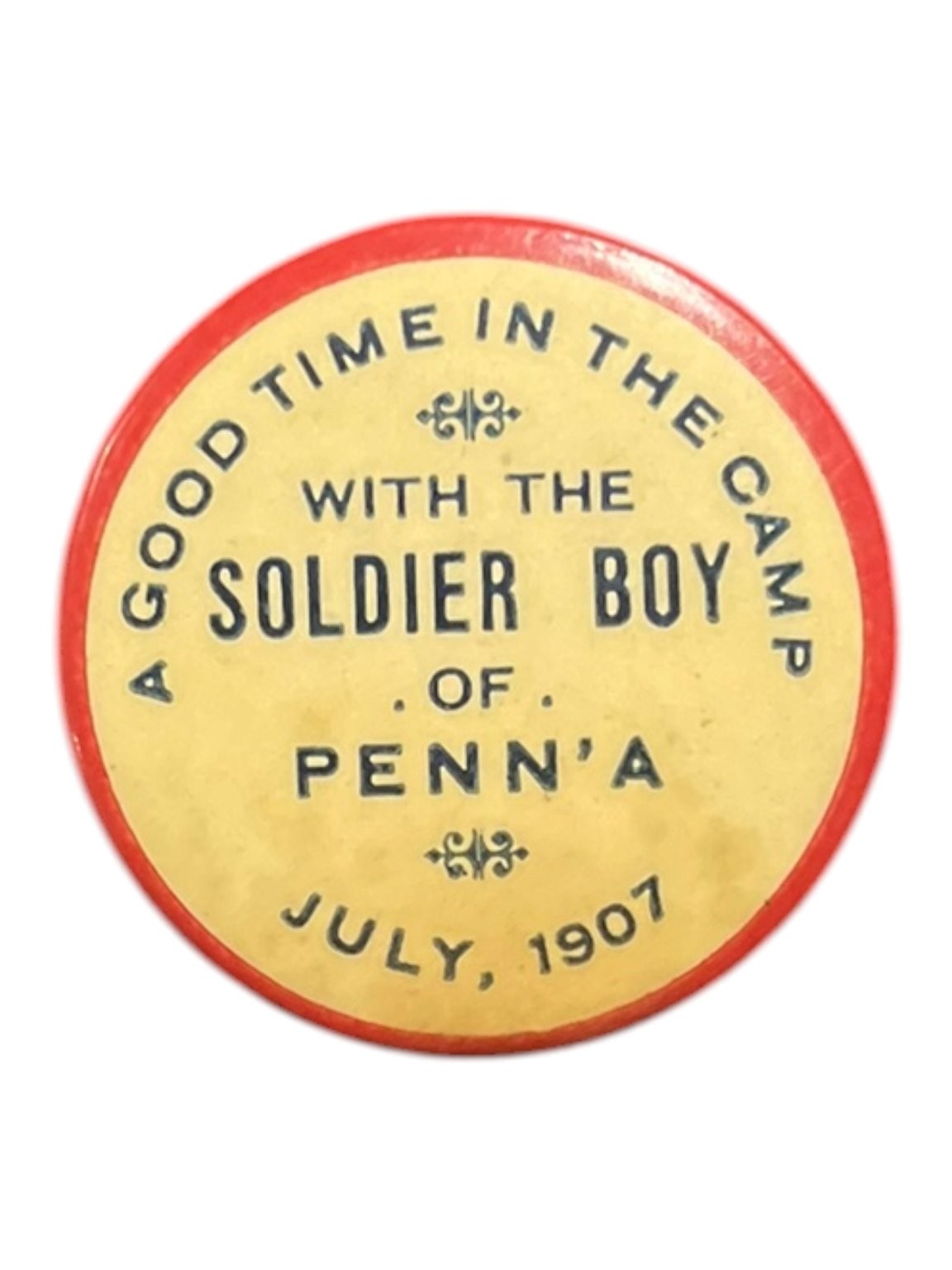 Soldier Boy of Pennsylvania Pinback Button Camp Souvenir 1