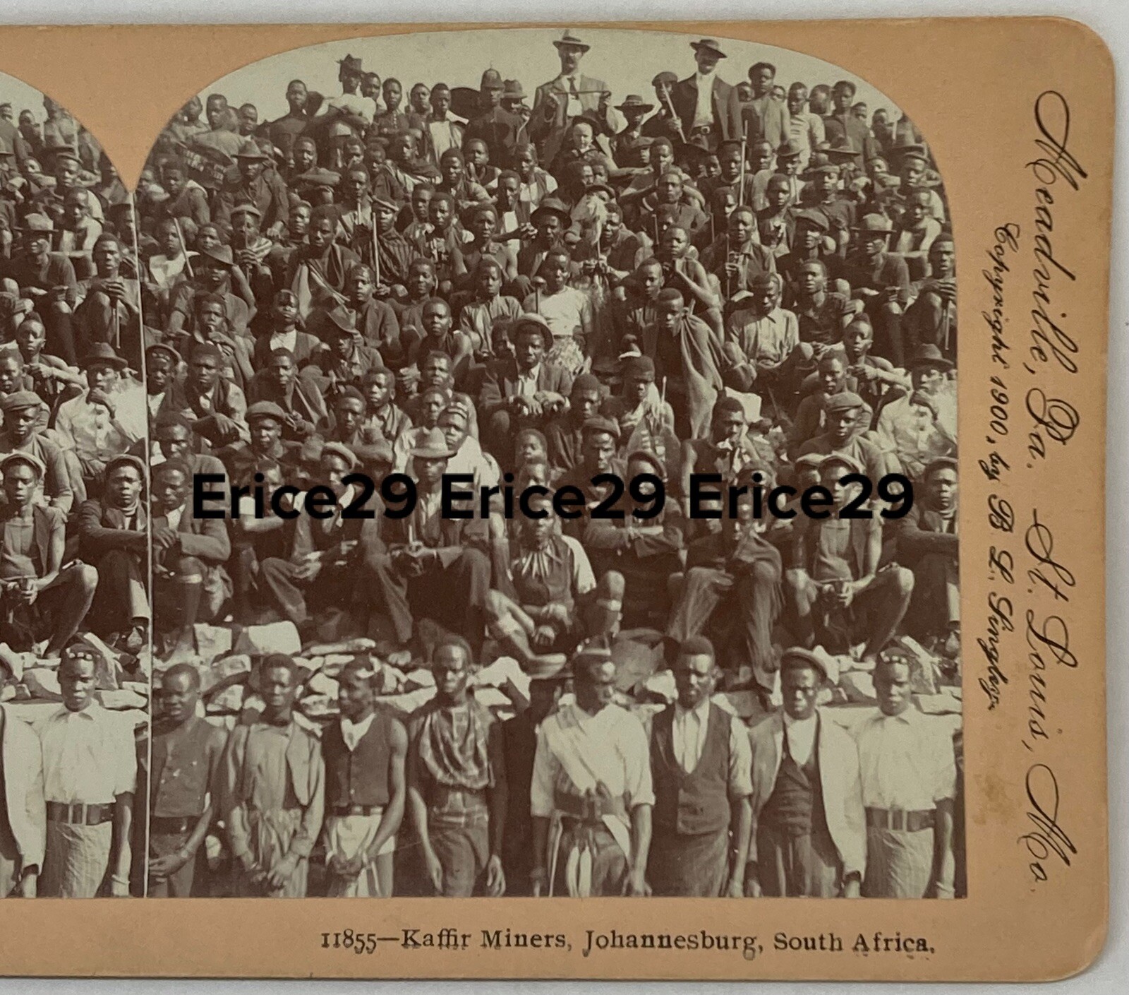 Kaffir Miners Johannesburg, ￼South Africa Stereoview