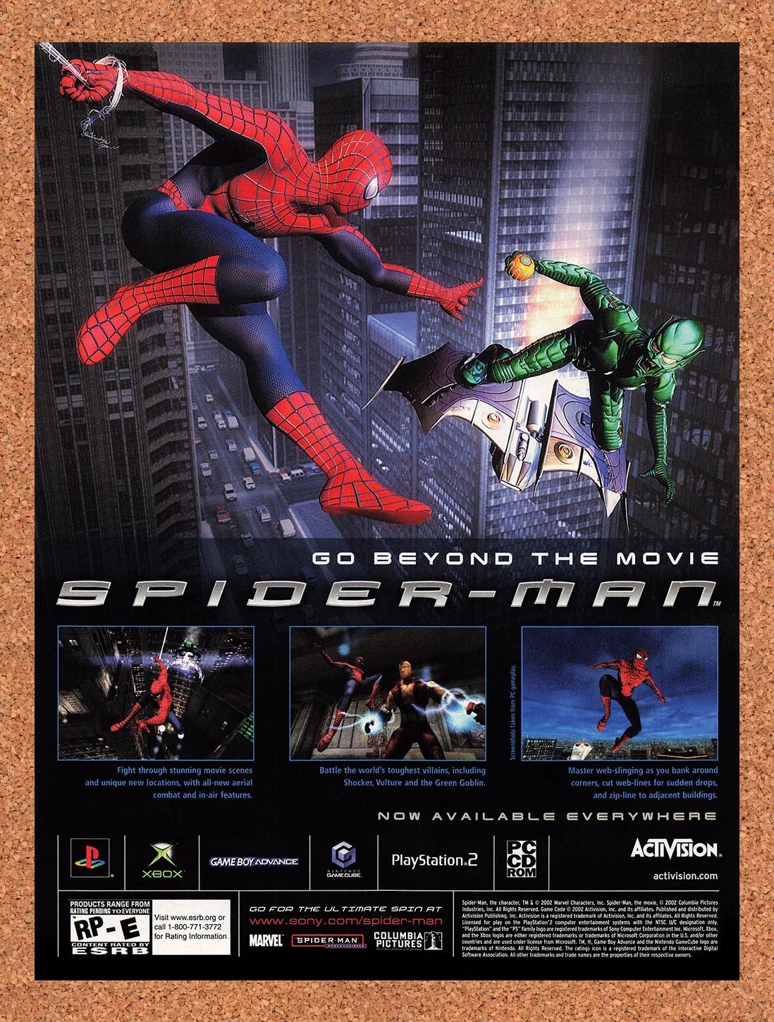 2002 Spider-Man PS1 Original Advertisement / Retro Promo v3