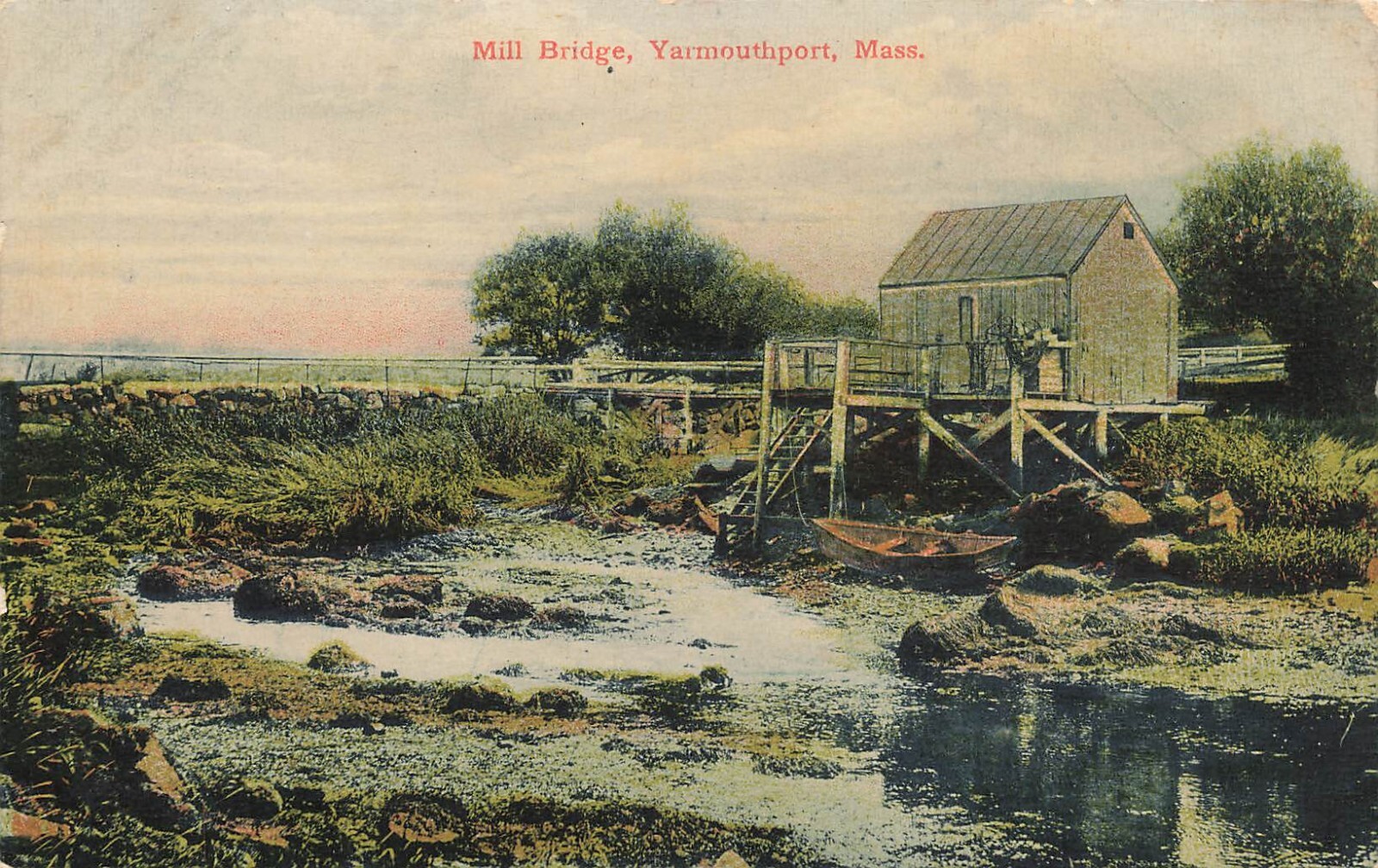 Postcard ~ Yarmouthport, Massachusetts, Old Mill & Mill Bridge