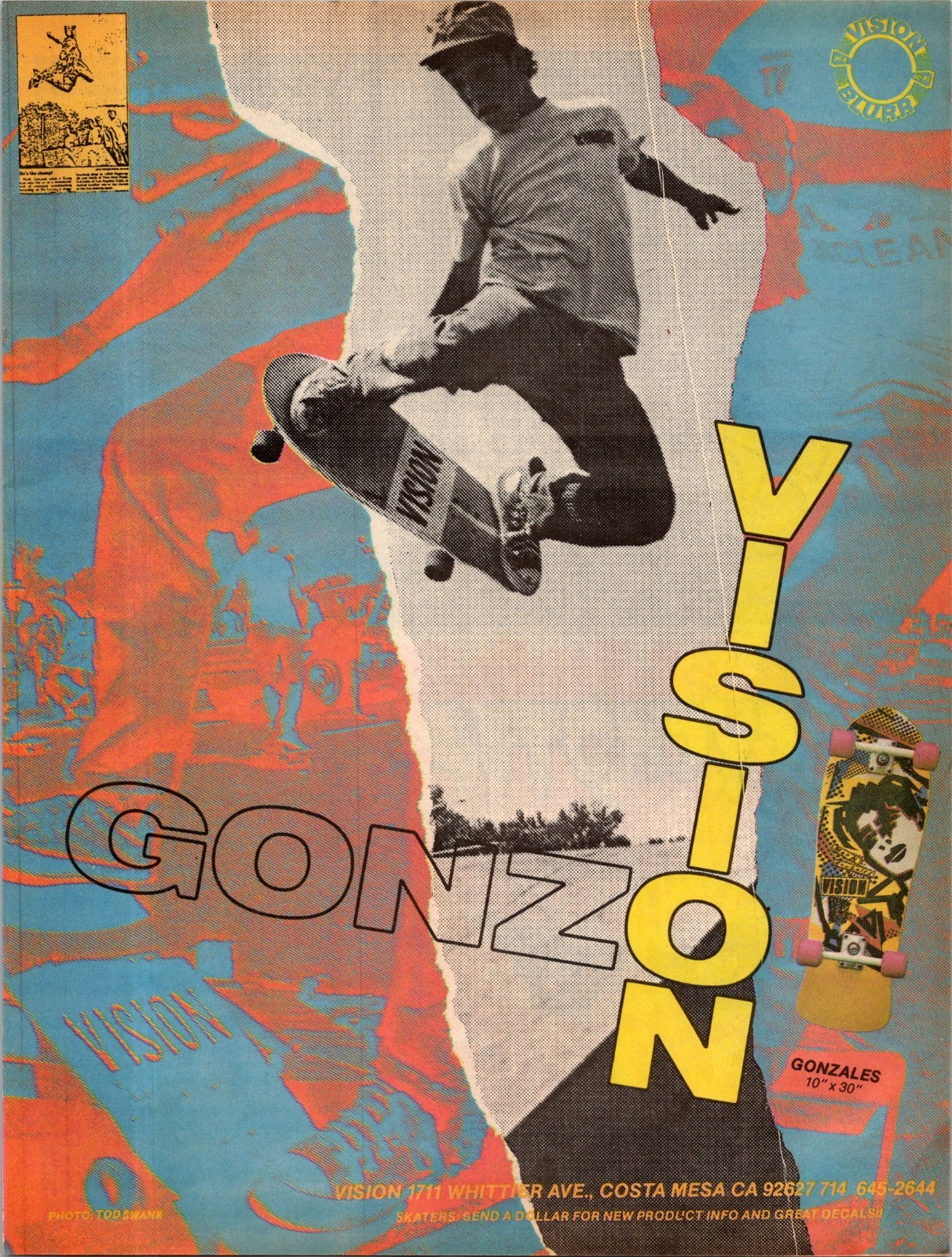 1985 • VISION Print Ad • GONZO Gonzales Mark  • 1980s Skateboard KA-10