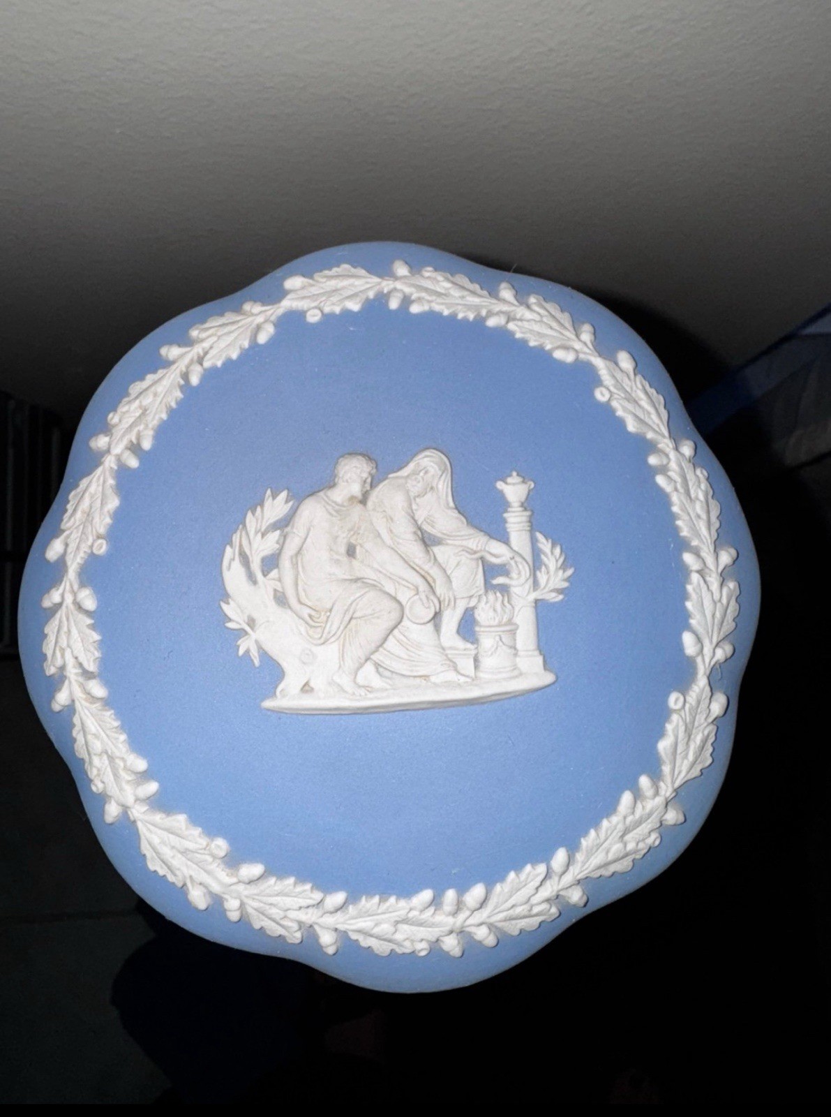 Wedgwood vintage 1960 Pale Blue Jasperware Round Dish